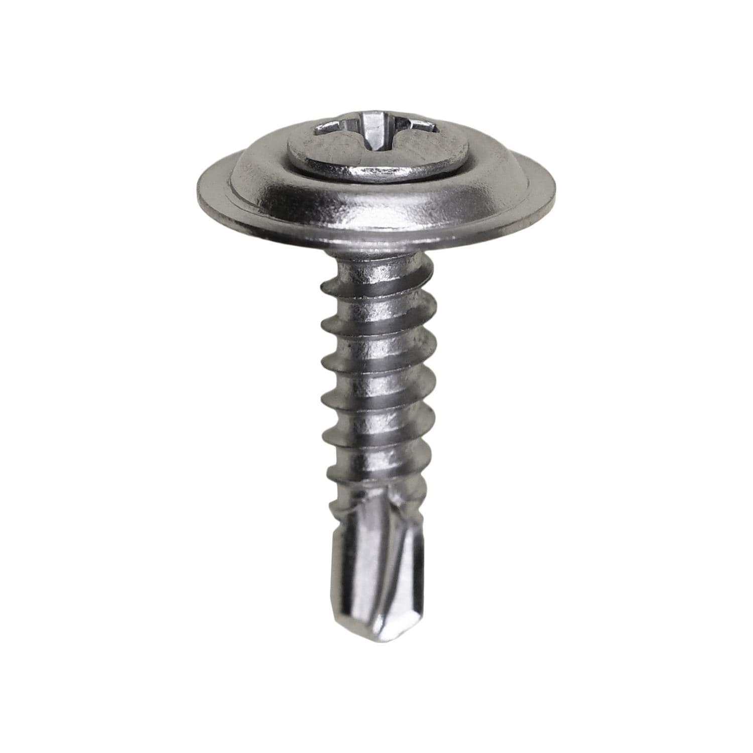 Auveco No. 11450 #8-18 X 3/4" Phillips Oval Ctrsk Wash SEMS Tek - Chrome, Quantity - 100