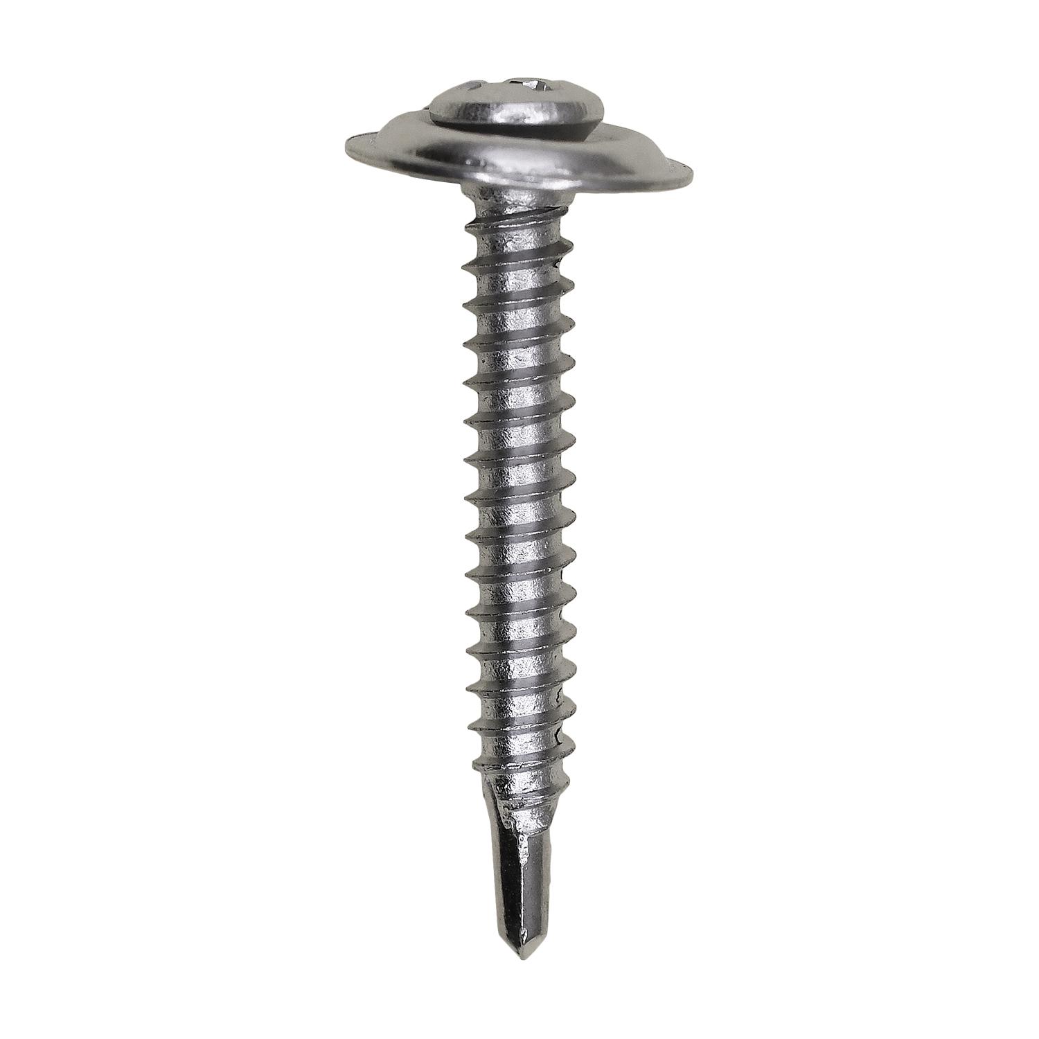 Auveco No. 11452 #8-18 X 1-1/4" Phl Oval Ctrsk Wash SEMS Tek - Chrome, Quantity - 50