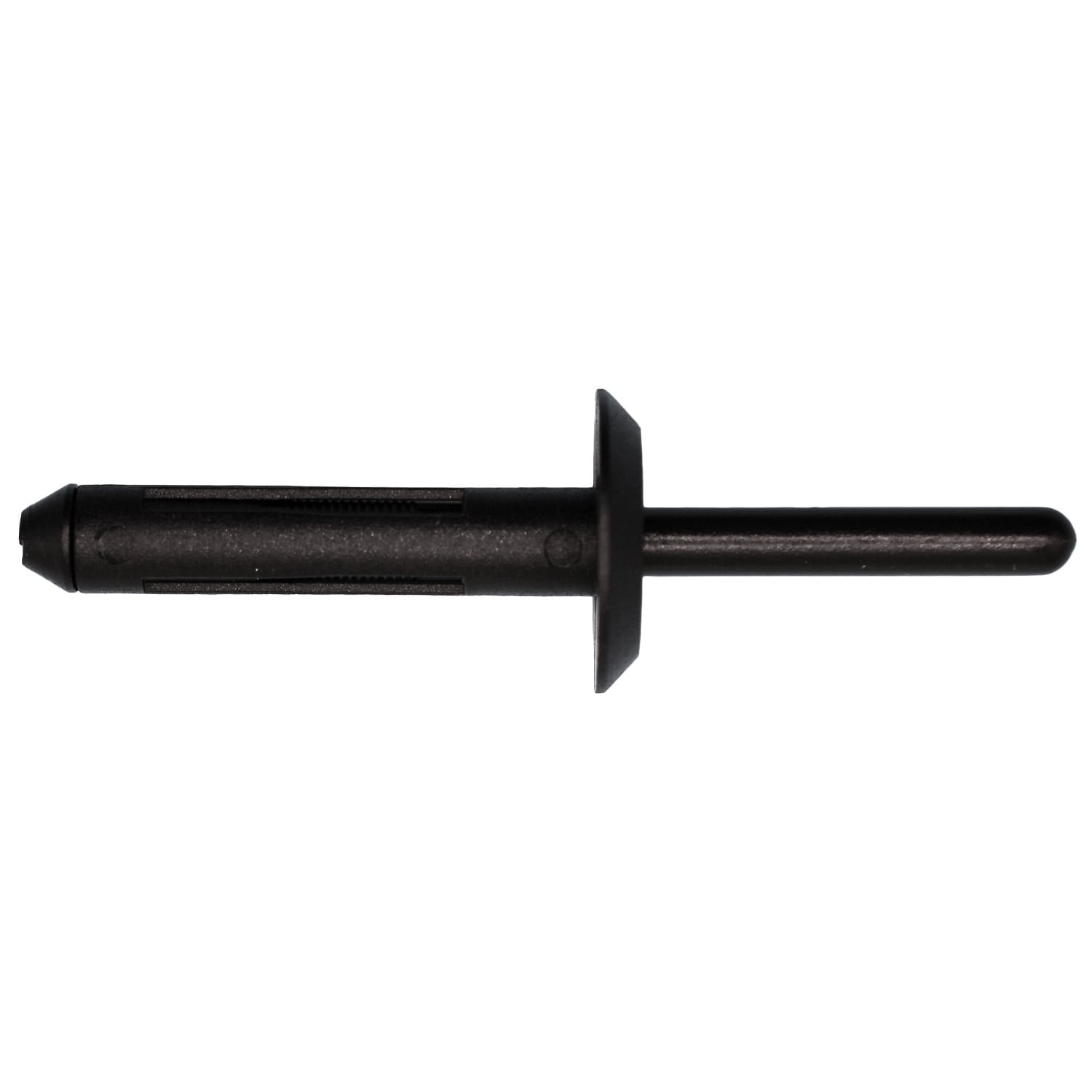 Auveco No. 17101 Nylon Rivet 1/4" Hole Diameter 5/16"-15/32" Grip Black, Quantity - 25