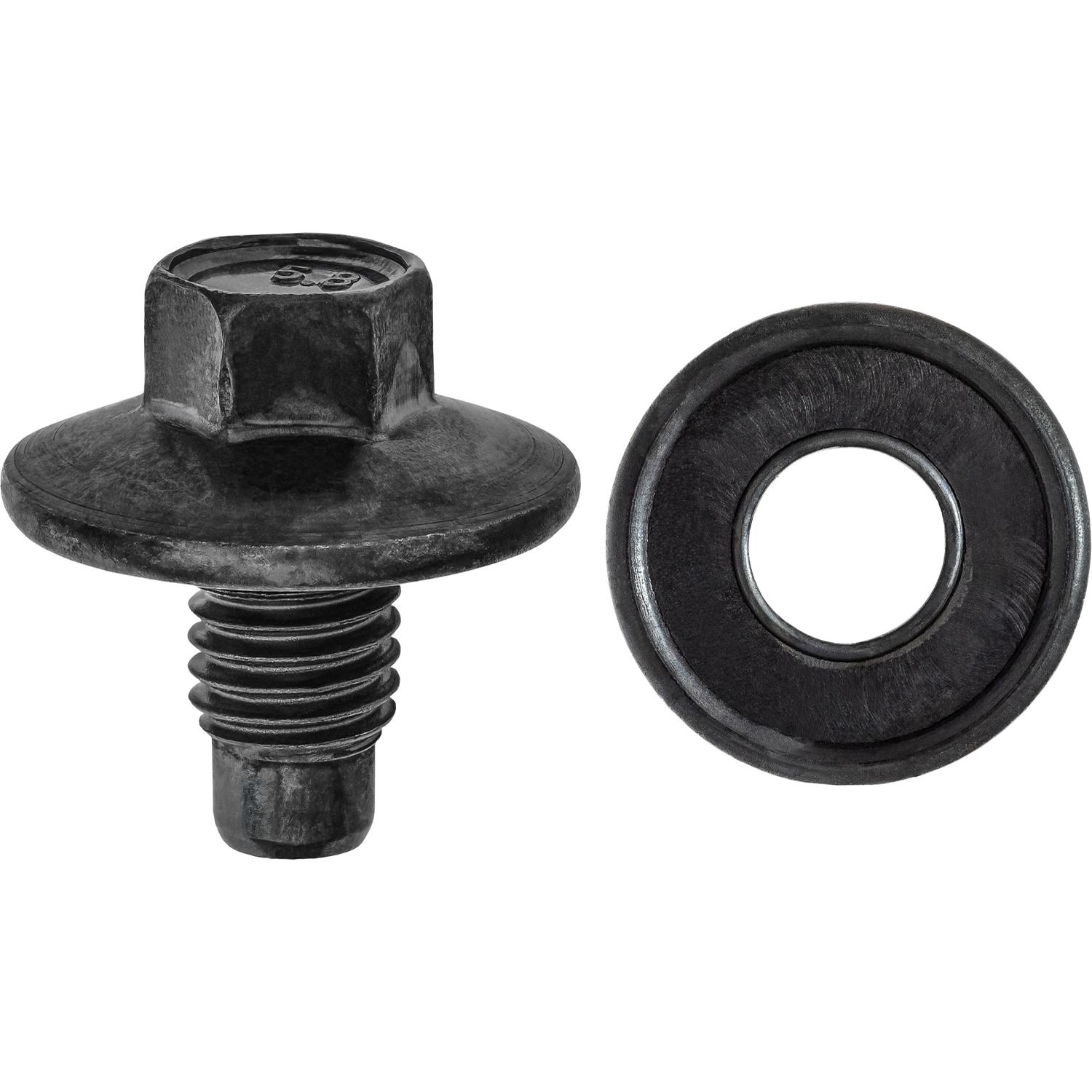 Auveco No. 18023 Oil Drain Plug W/Gasket M12-1.75 Thread Black, Quantity - 2