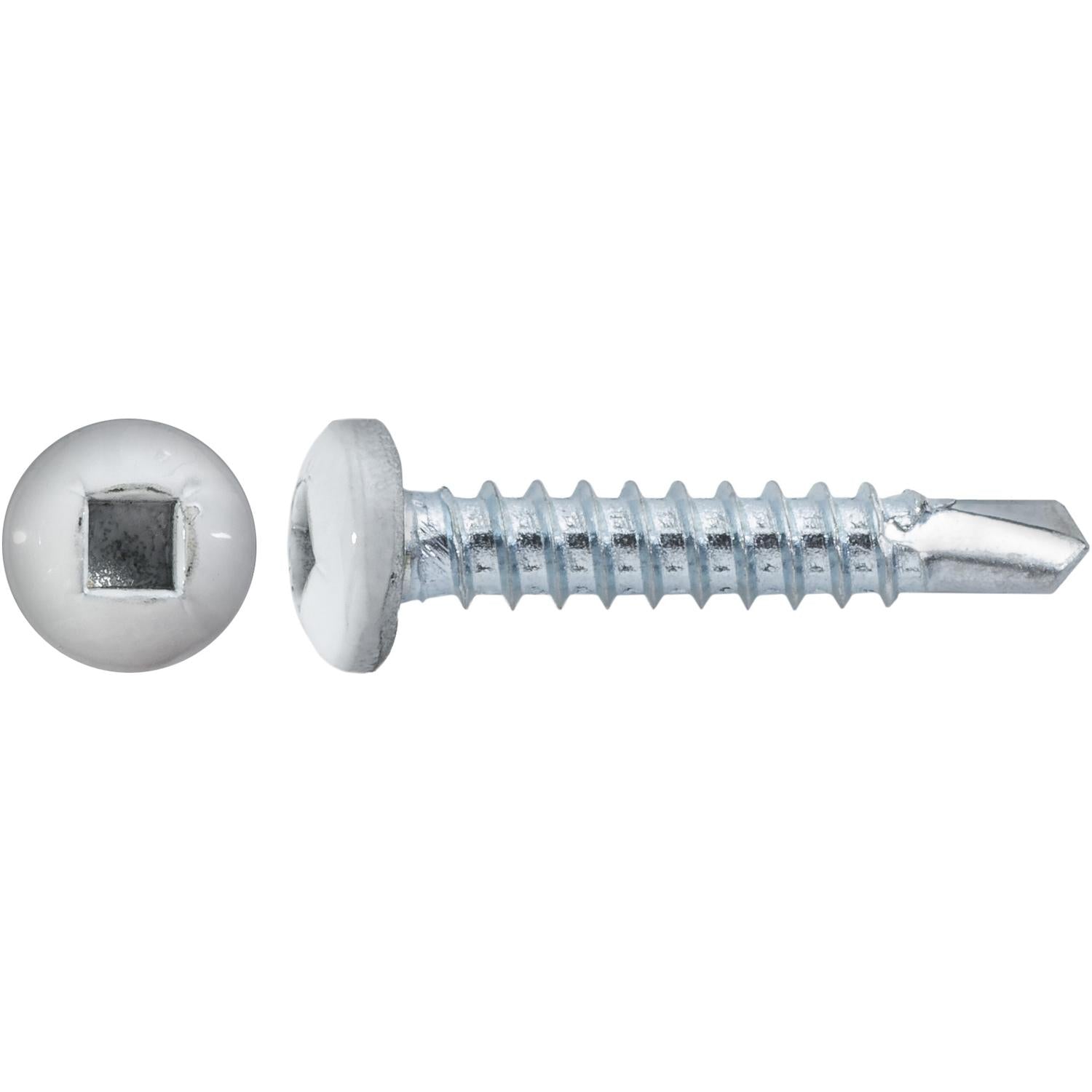 Auveco Item 22665 #6 X 3/4" Square Pan Self-Drilling Tek Zinc White Painted Head. Quantity 100