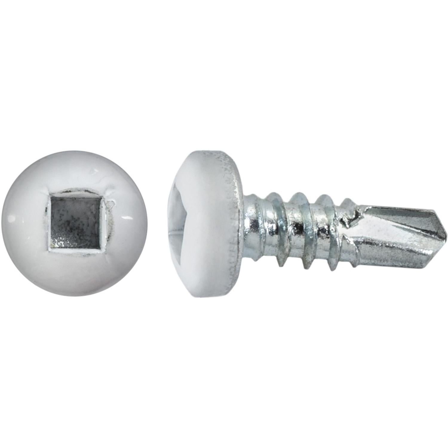 Auveco Item 22671 #8 X 1/2" Square Pan Self-Drilling Tek Zinc White Painted Head. Quantity 100