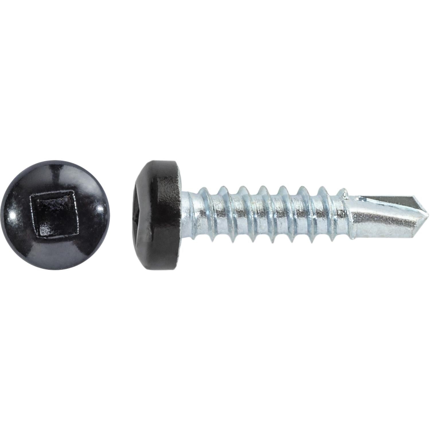 Auveco Item 22672 #8 X 3/4" Square Pan Self-Drilling Tek Zinc Black Painted Head. Quantity 100