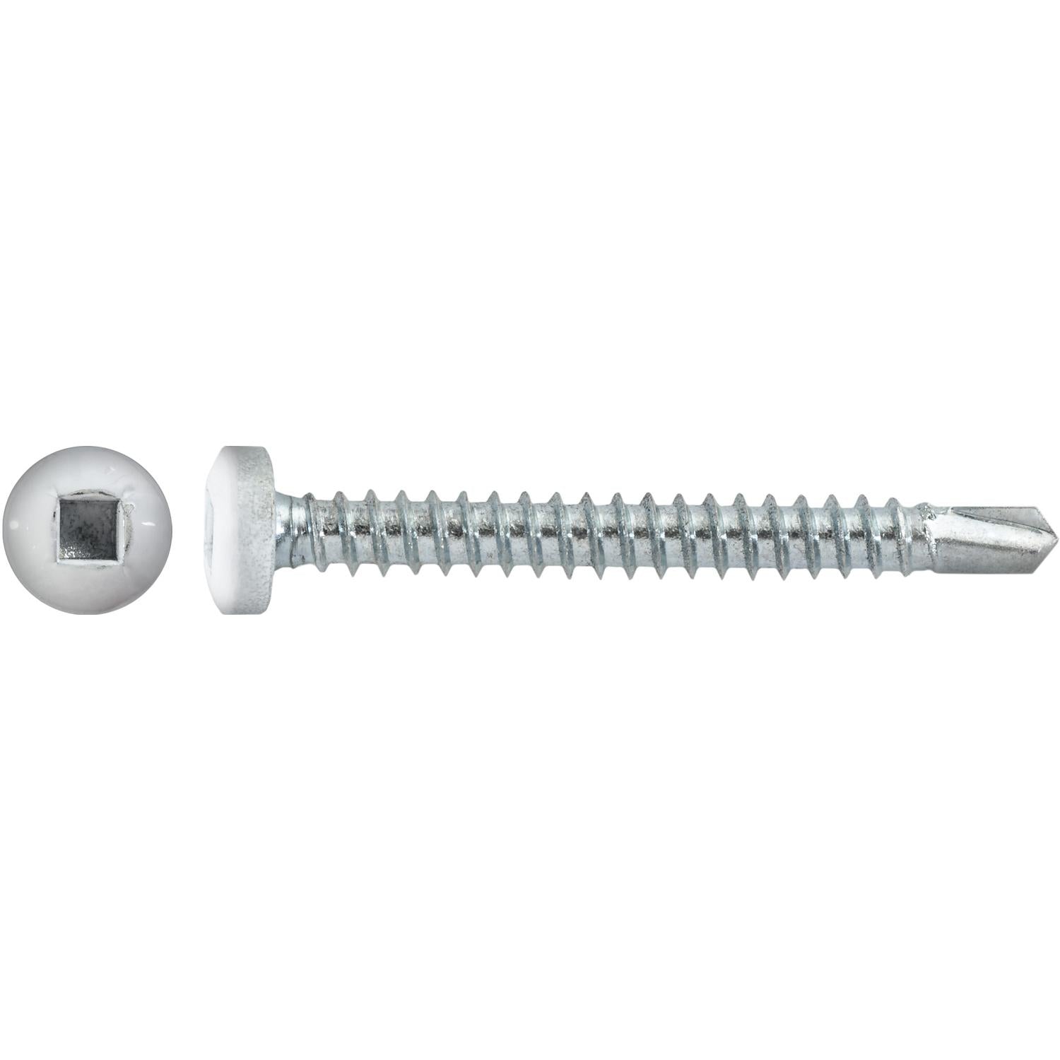 Auveco # 22683 #8 X 1-1/2" Square Pan Self-Drilling Tek Zinc White Painted Head. RV Screws. Qty 100.