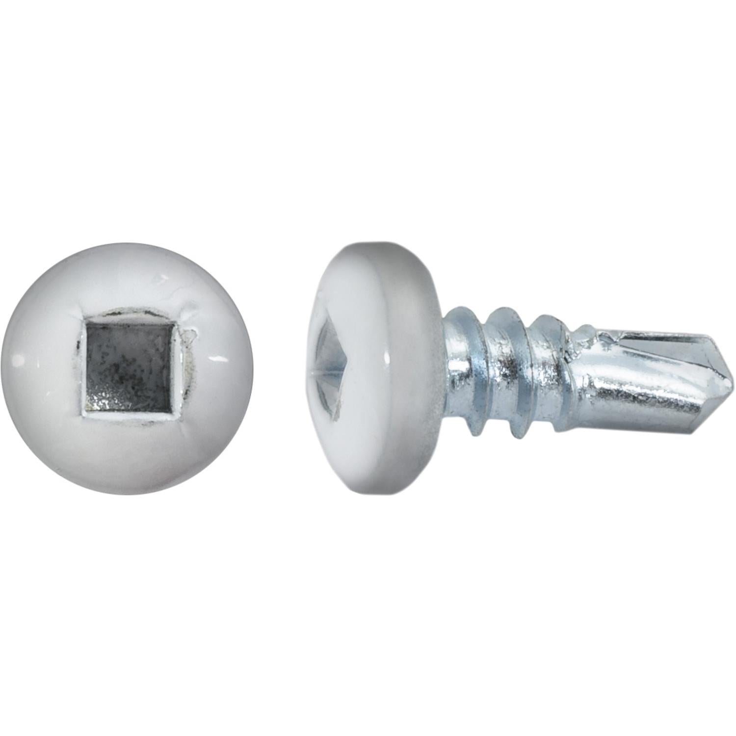 Auveco # 22686 #10 X 1/2" Square Pan Self-Drilling Tek Zinc White Painted Head. RV Screws. Qty 100.