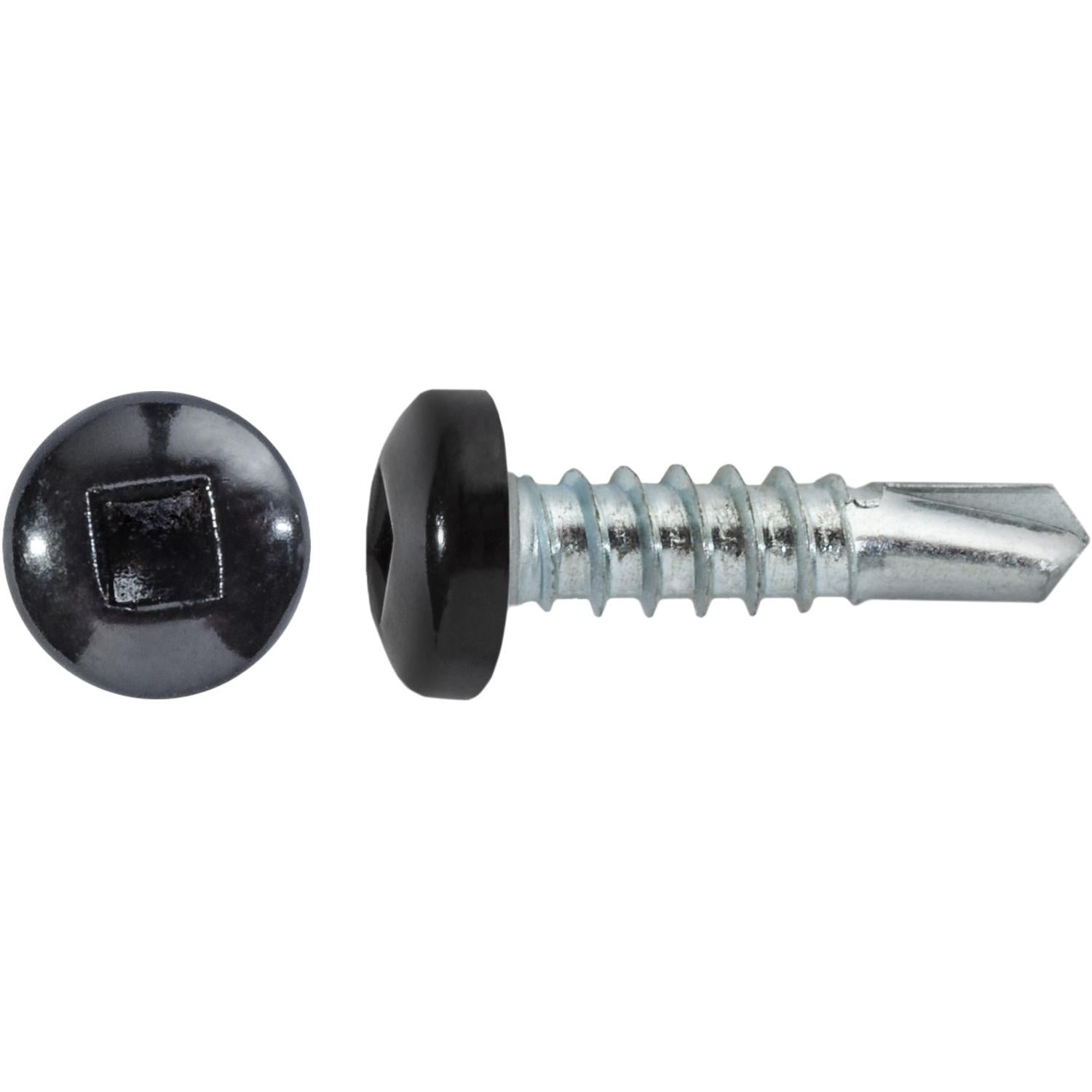 Auveco # 22687 #10 X 3/4" Square Pan Self-Drilling Tek Zinc Black Painted Head. RV Screws. Qty 100.