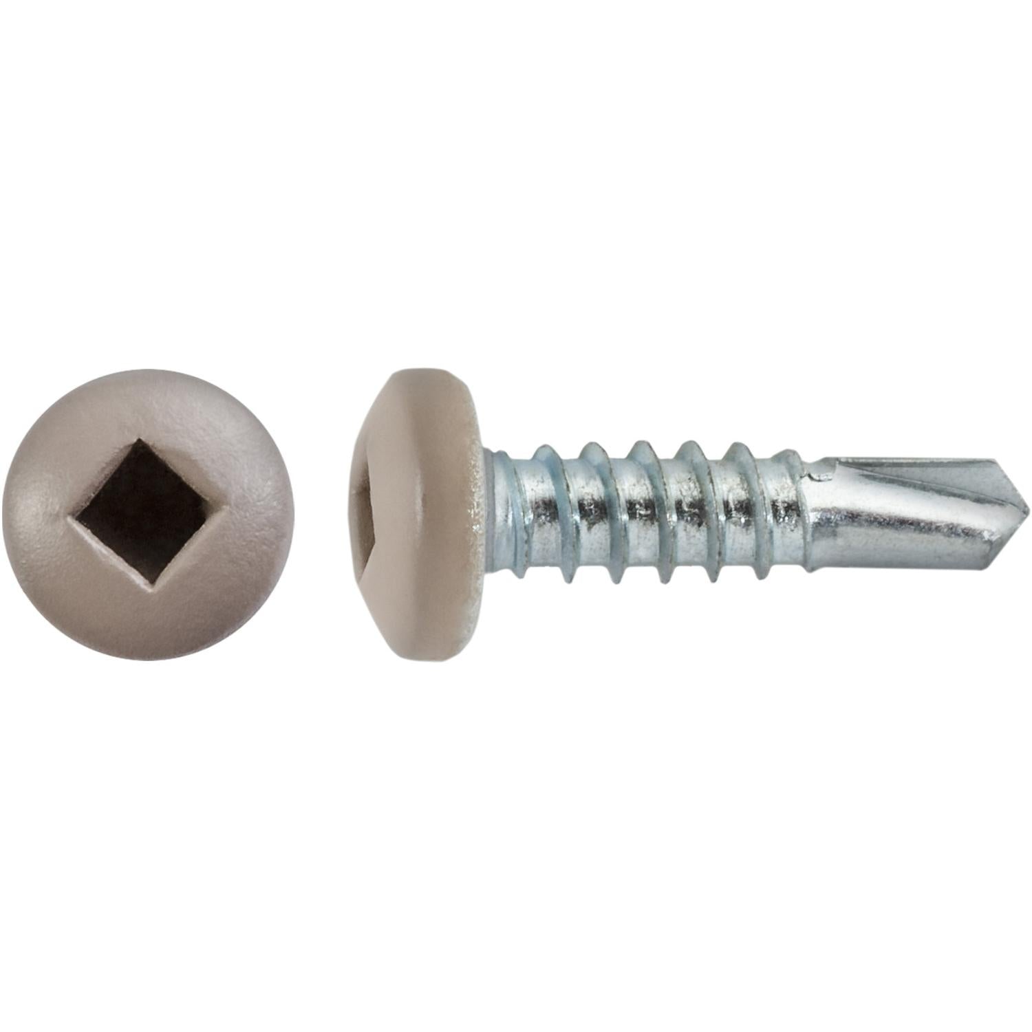Auveco # 22688 #10 X 3/4" Square Pan Self-Drilling Tek Zinc Tan Painted Head. RV Screws. Qty 100.