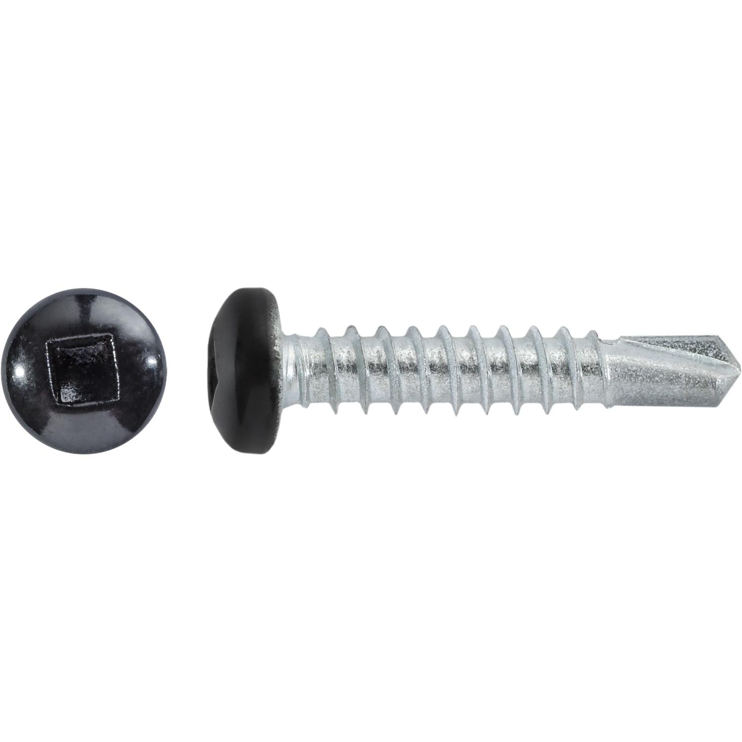 Auveco # 22690 #10 X 1" Square Pan Self-Drilling Tek Zinc Black Painted Head. RV Screws. Qty 100.