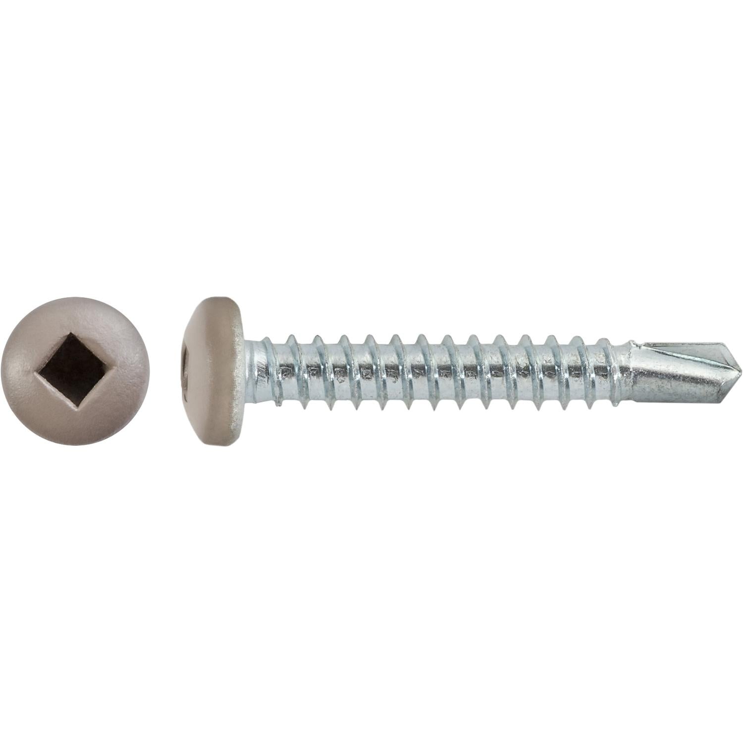 Auveco # 22694 #10 X 1-1/4" Square Pan Self-Drilling Tek Zinc Tan Painted Head. RV Screws. Qty 100.