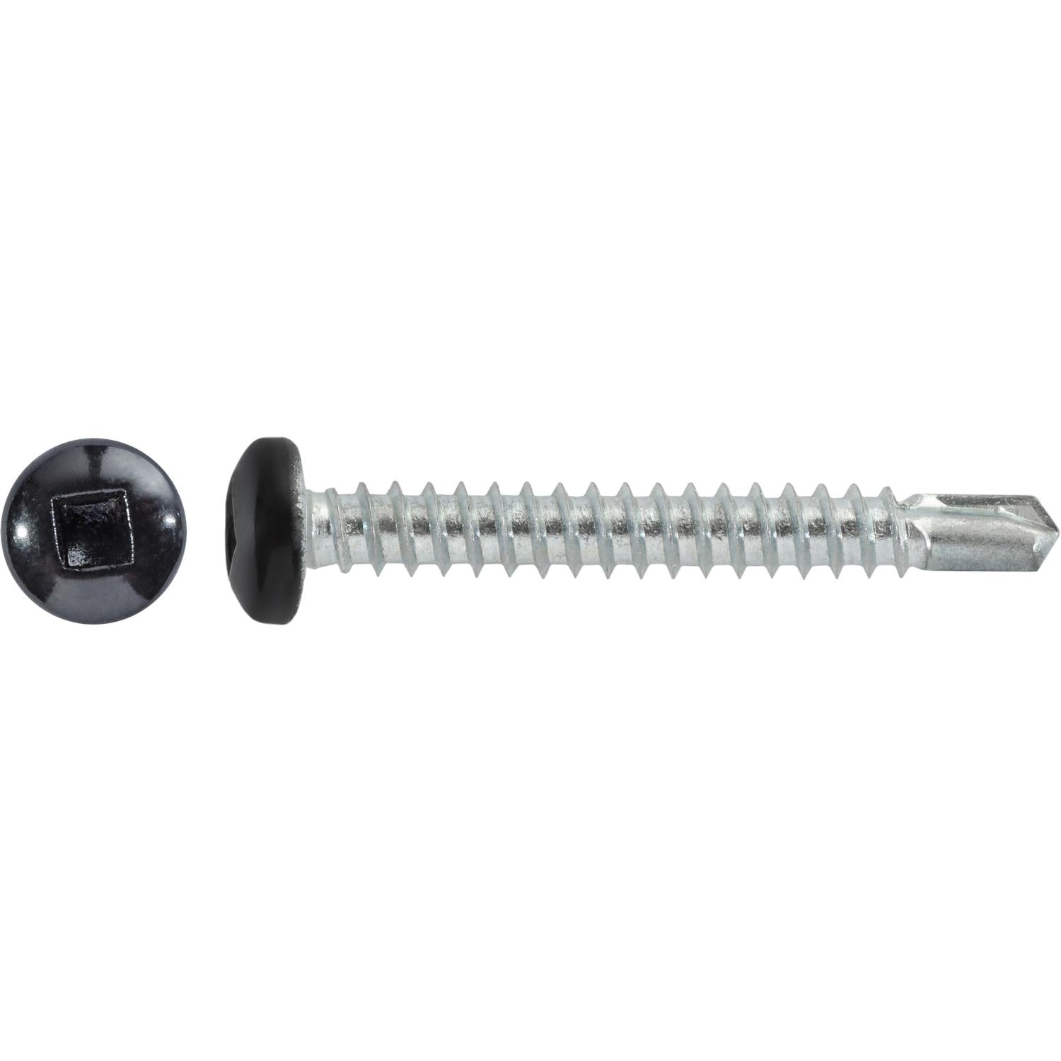 Auveco # 22696 #10 X 1-1/2" Square Pan Self-Drilling Tek Zinc Black Painted Head. RV Screws. Qty 100.
