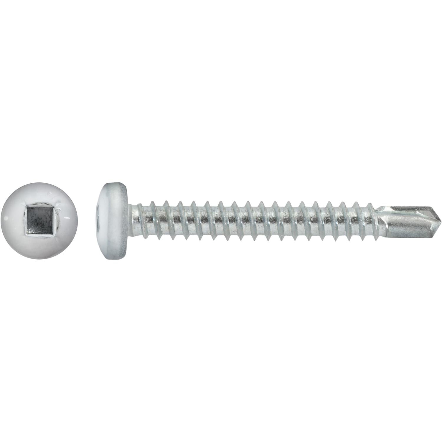 Auveco # 22698 #10 X 1-1/2" Square Pan Self-Drilling Tek Zinc White Painted Head. RV Screws. Qty 100.