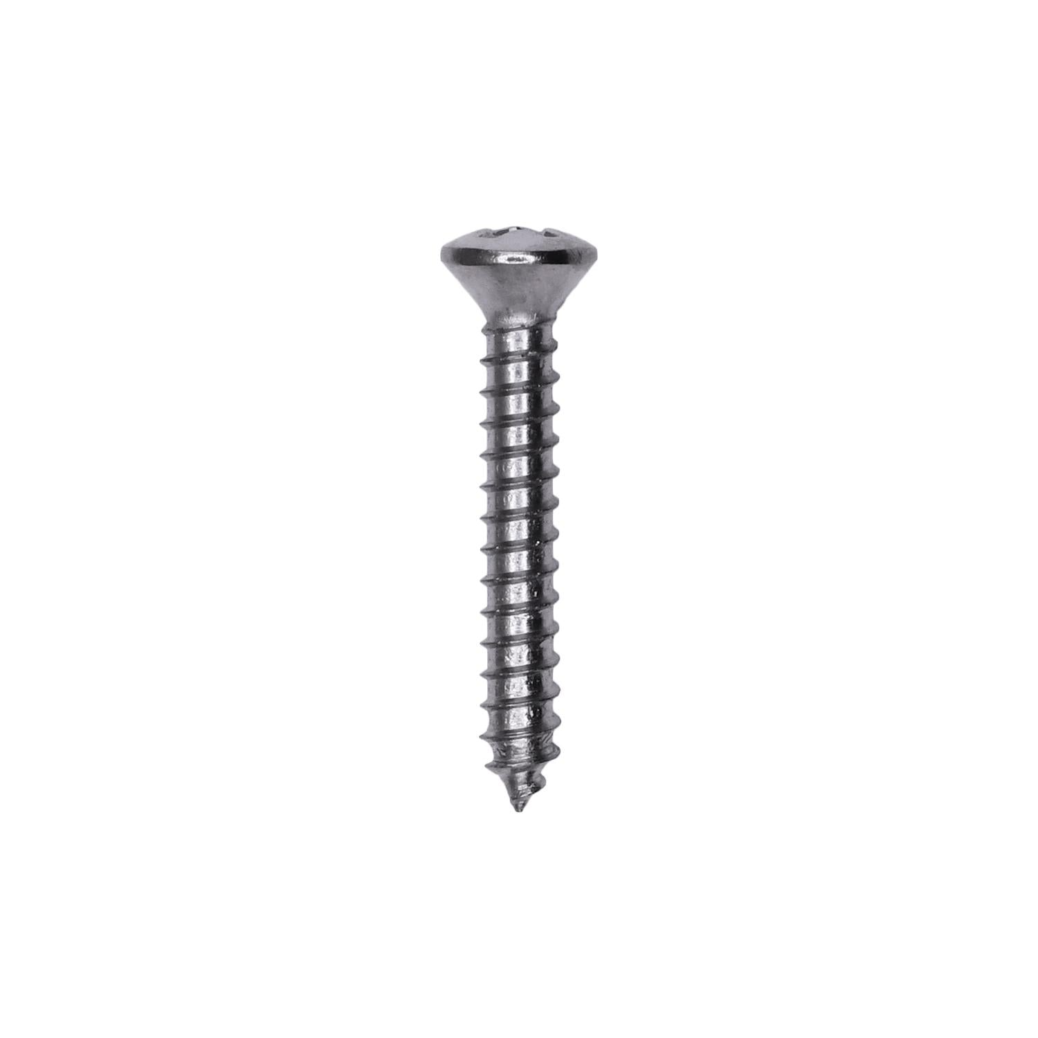 Auveco No. 3069 4 X 3/4" Phillips Oval Head Tapping Screw Chrome, Quantity - 100