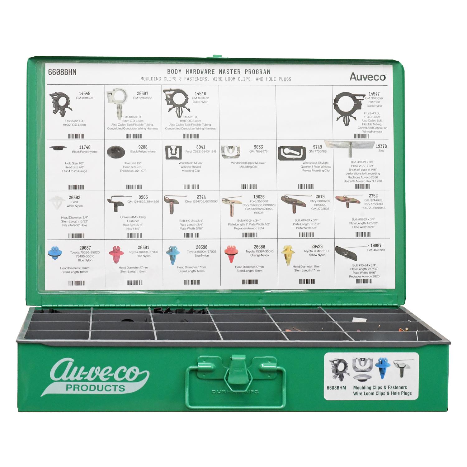 Auveco No. 6608BHM BHM Assortment Molding Clips & Fasteners Plug Buttons & Loom Clips, Quantity - 1 ASST