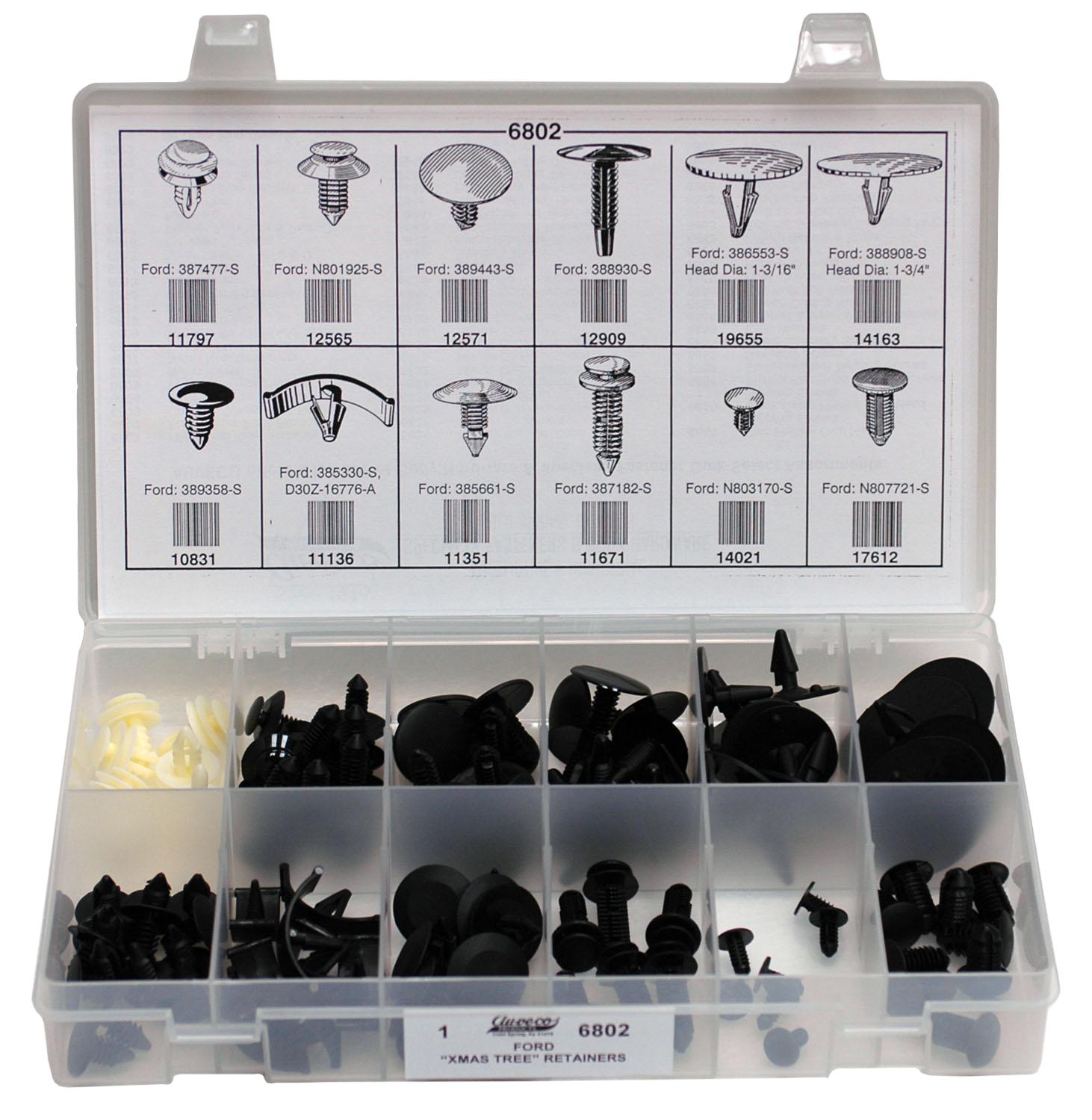 Auveco No. 6802 Ford Christmas Tree Retainer Quik-Select Kit, Quantity - 1 KIT