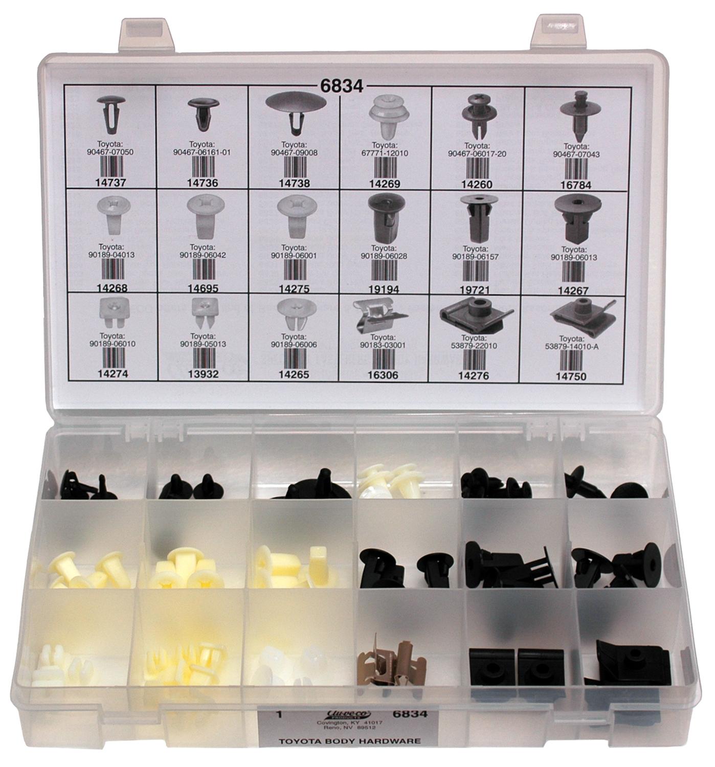 Auveco No. 6834 Toyota Body Hardware Quik-Select Kit, Quantity - 1 KIT