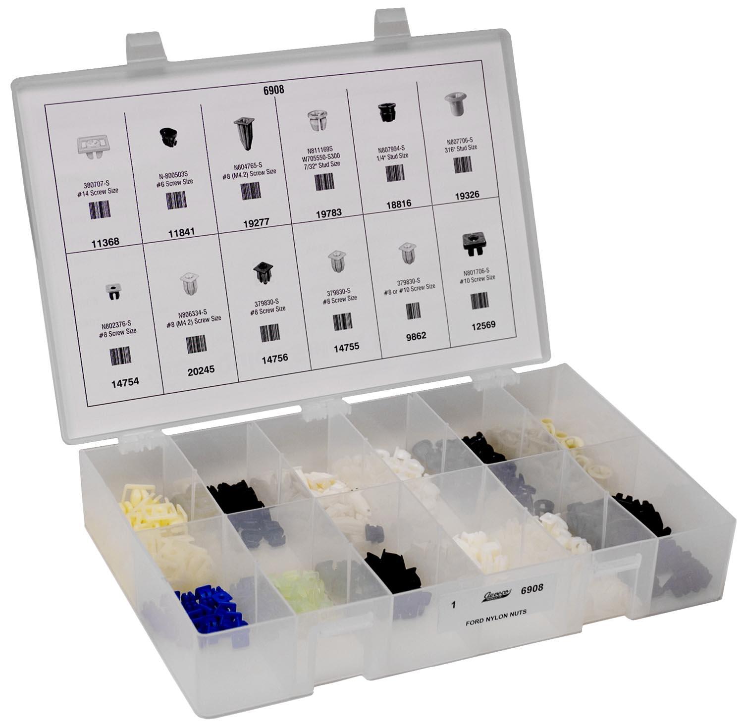 Auveco # 6908 Ford Nylon Nuts Quik-Select II Kit. Assortment. Qty 1.