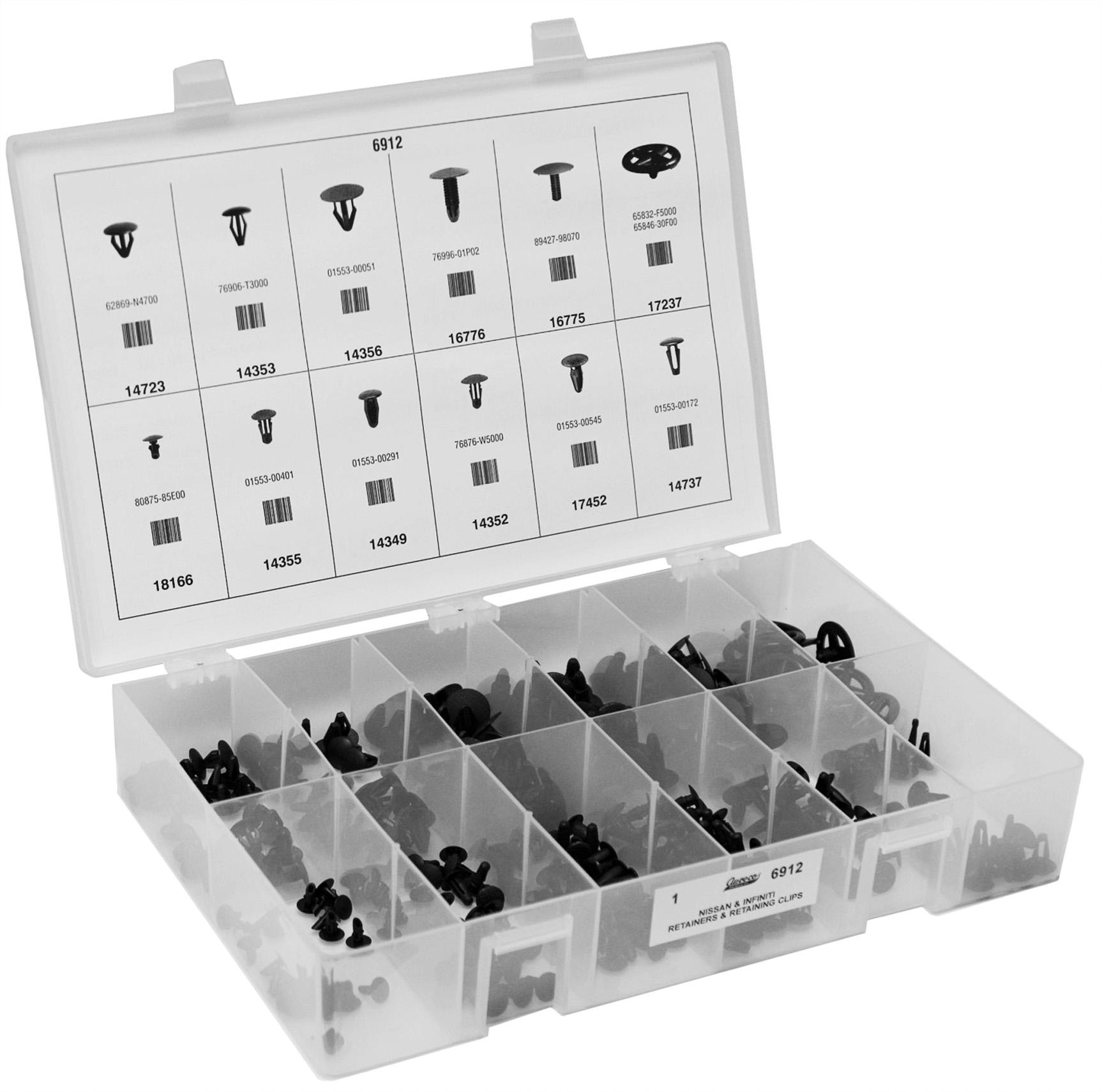 Auveco No. 6912 Nissan & Infiniti Retainers & Retaining Quik-Select II Kit, Quantity - 1 KIT