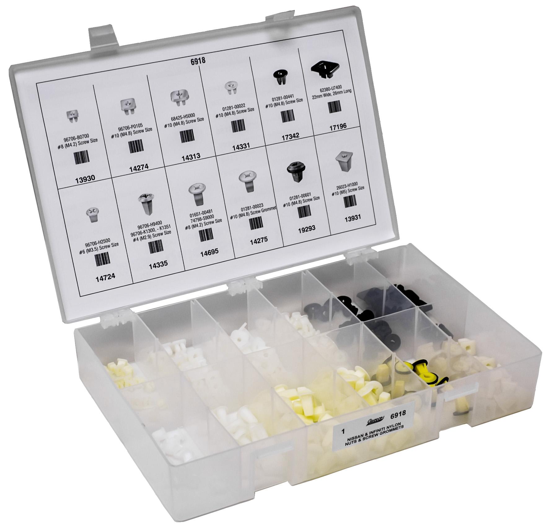 Auveco No. 6918 Nissan & Infiniti Nylon Nuts & Screw Grommets Quik-Select II Kit, Quantity - 1 KIT