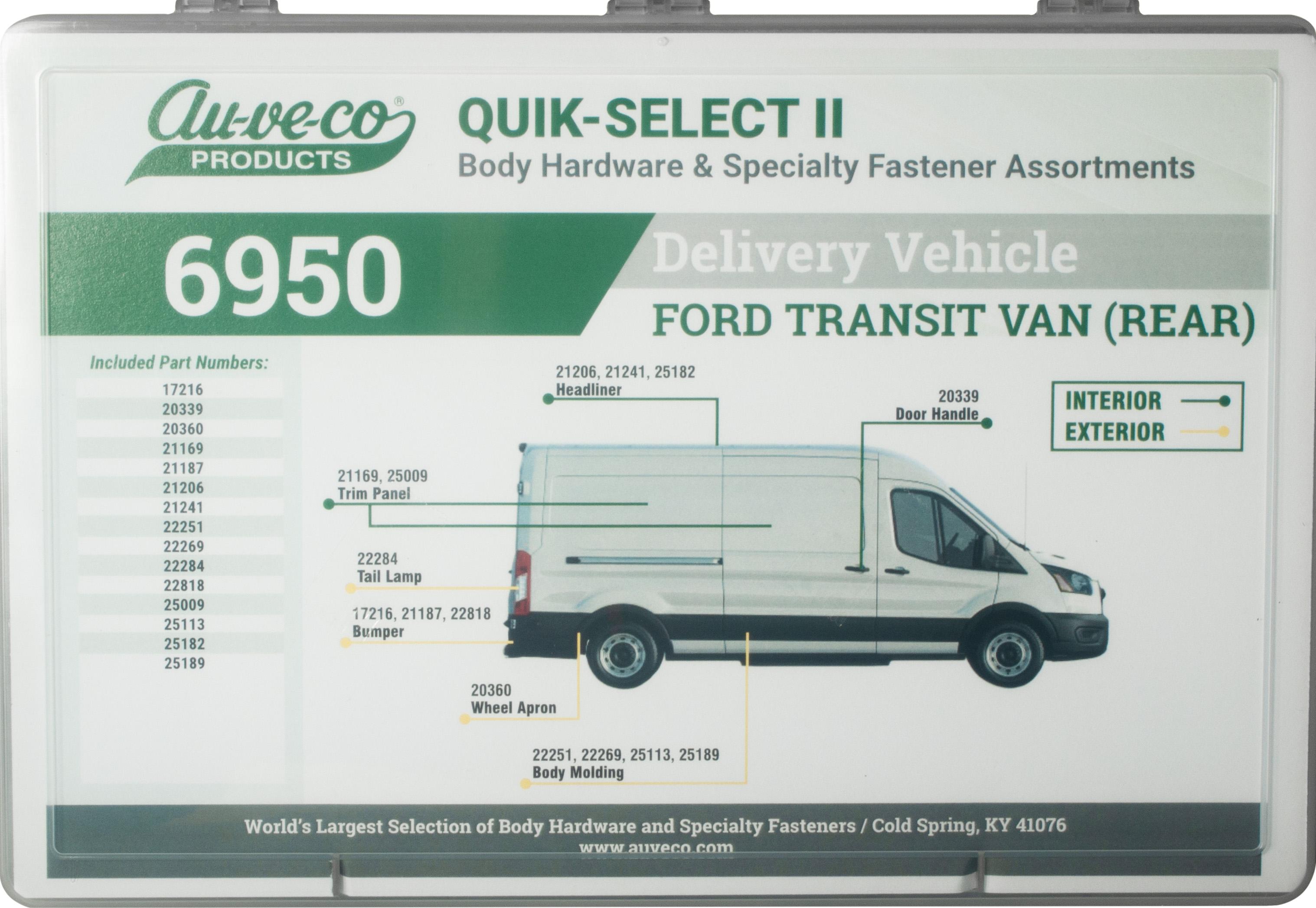 Auveco # 6950 Ford Transit Clips & Retainers Rear Of Vehicle Quik-Select II. Qty 1.