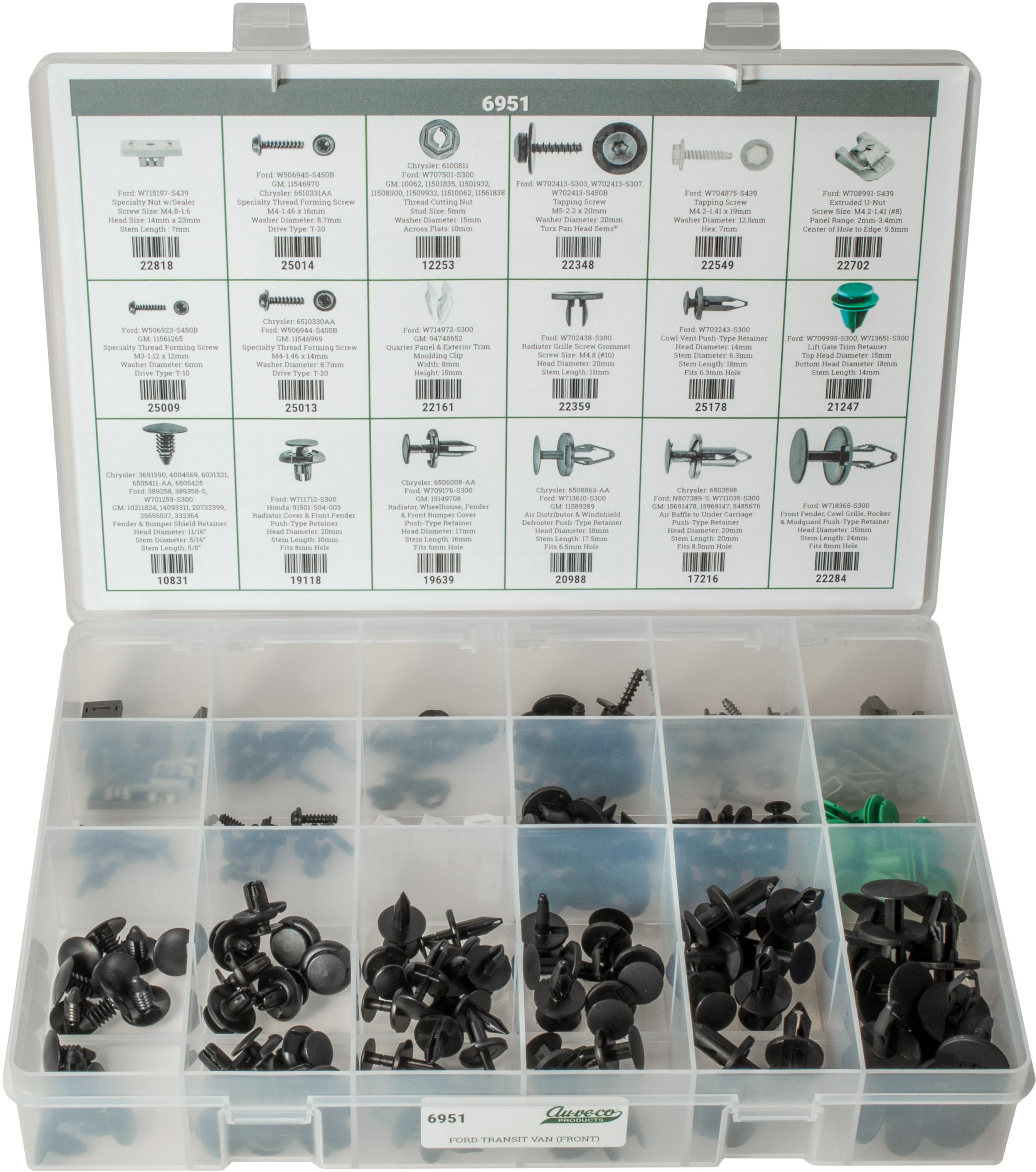 Auveco # 6951 Ford Transit Clips & Retainers Front Of Vehicle Quik-Select II. Qty 1.