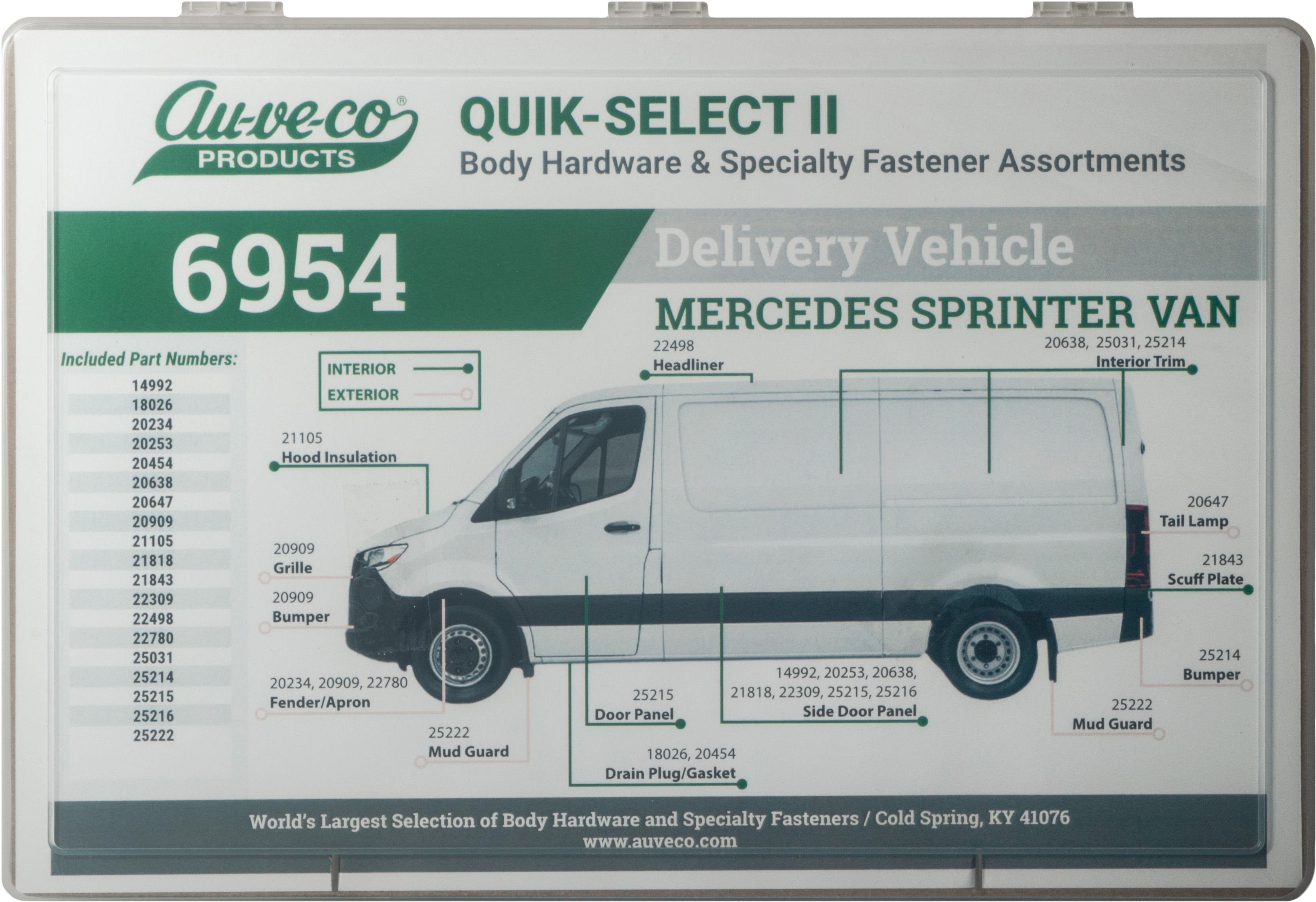 Auveco # 6954 Mercedes Sprinter Van Clips & Fasteners. Quik Select II. Qty 1.