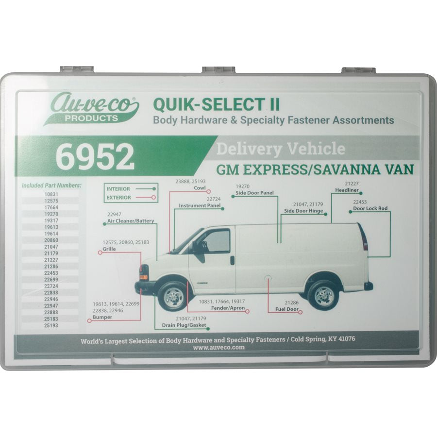 Auveco # 6952 Chevy Express - GMC Savanna Clips & Fasteners Quik-Select II. Qty 1.