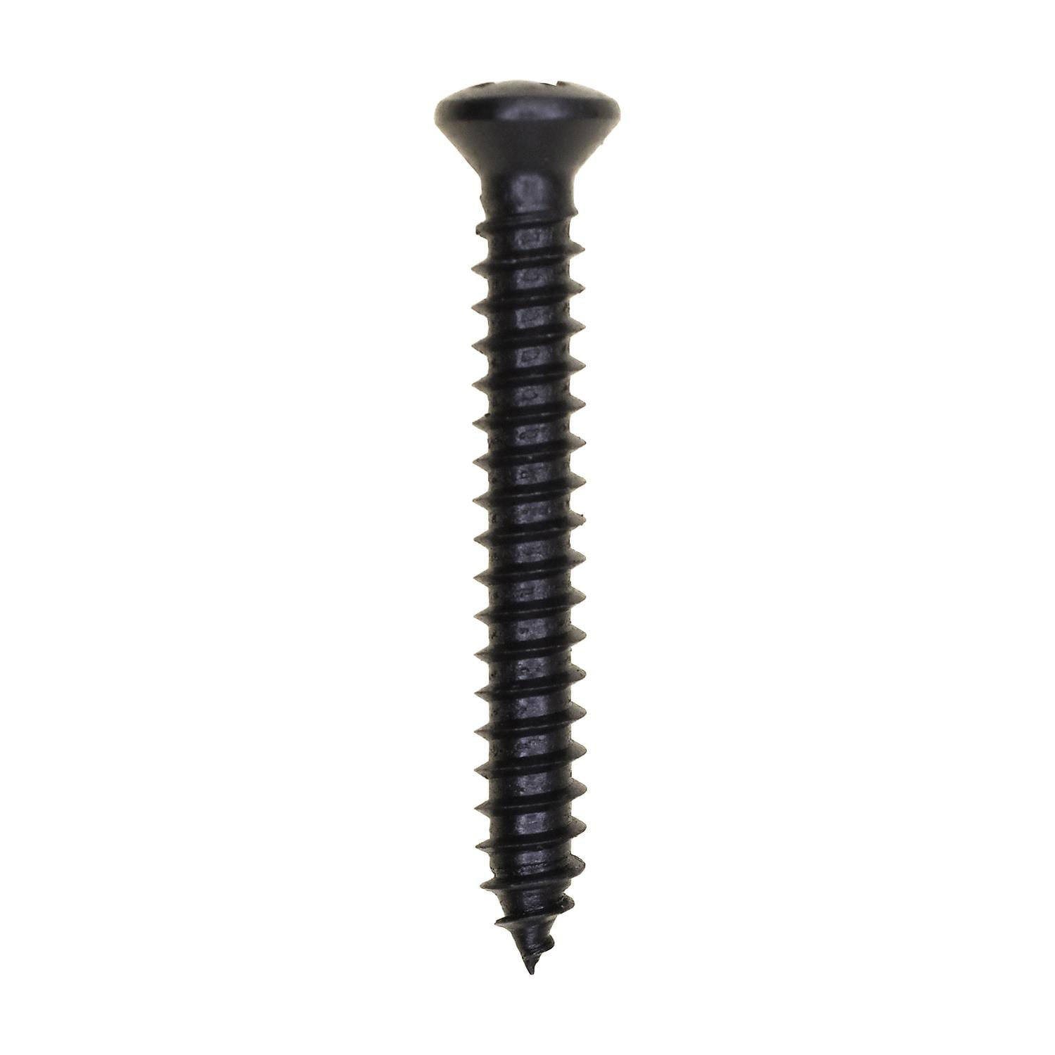 Auveco No. 10168 #8 X 1-1/4" W/ #6 Head Phillips Oval Head Tapping Screw Black Oxide, Quantity - 100
