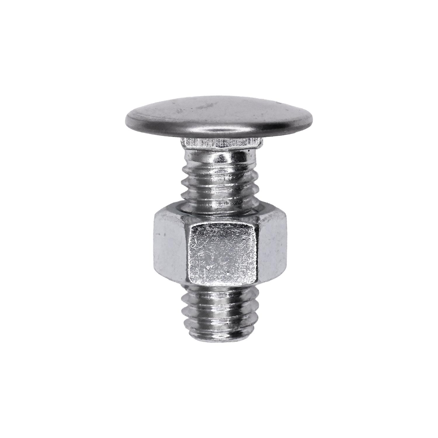 Auveco No. 10656 Bumper Bolt 3/8"-16 X 1" Stainless Pan Head W/Hex Nut, Quantity - 25