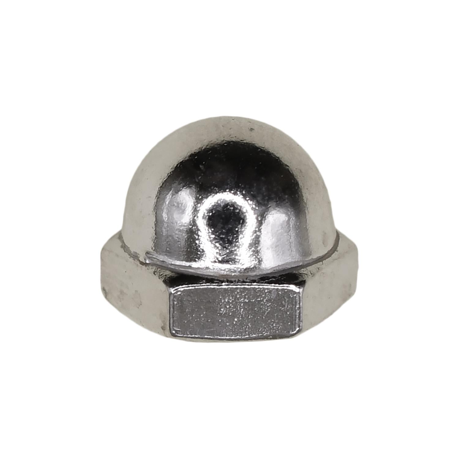 Auveco # 11181 #10-32 X 3/8" Steel Acorn Cap Nut - Nickel. Qty 100.
