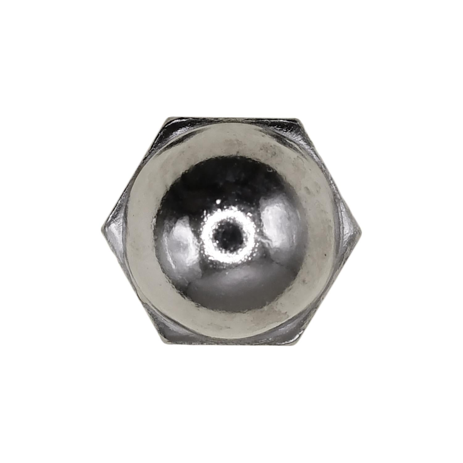 Auveco # 11181 #10-32 X 3/8" Steel Acorn Cap Nut - Nickel. Qty 100.