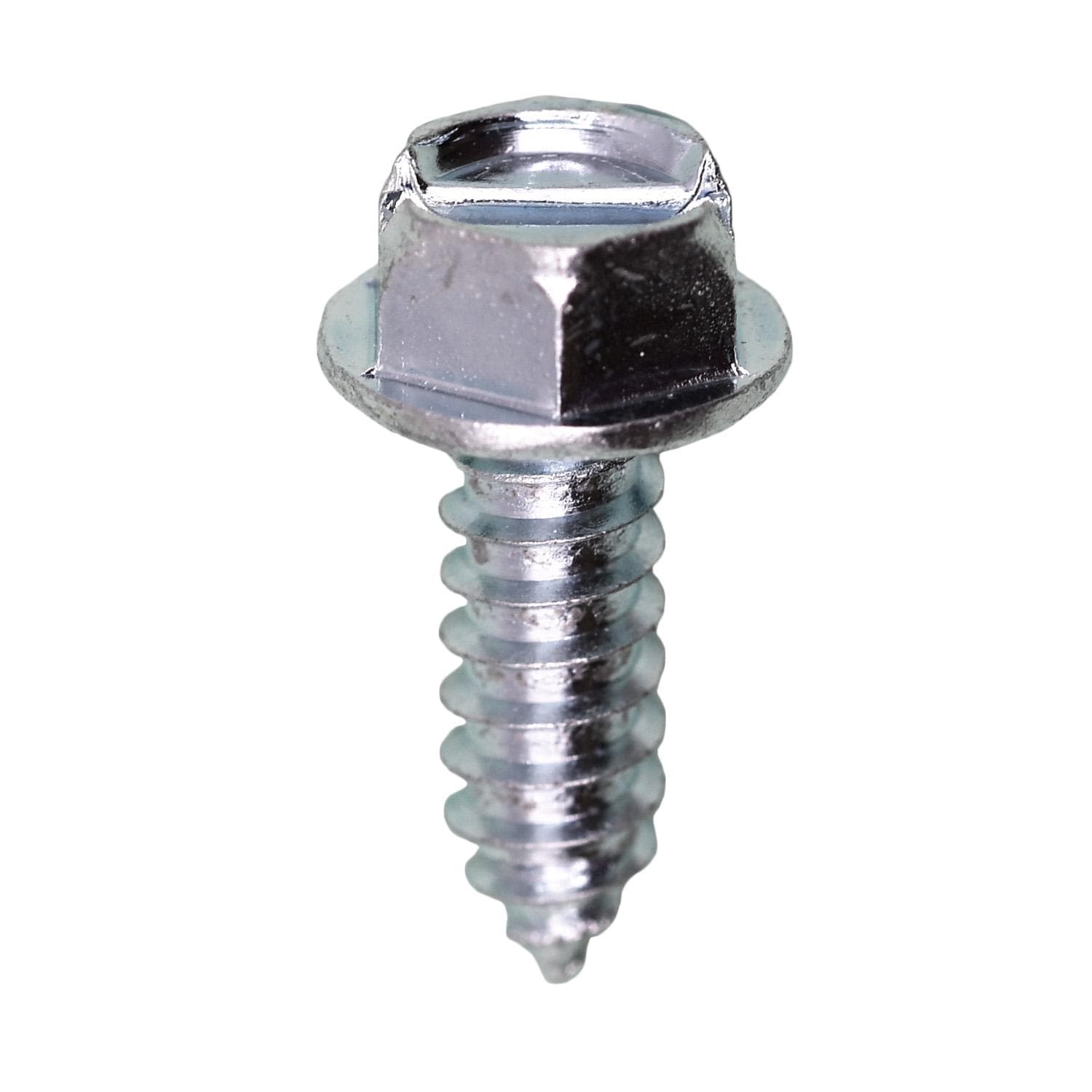 Auveco # 11369 #14 X 3/4" Slotted Hex Washer Head License Plate Screw. Qty 50.