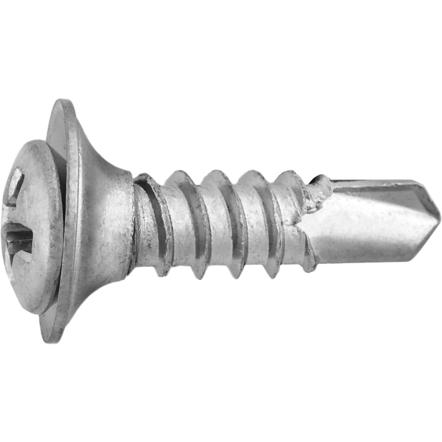 Auveco No. 11448 #8-18 X 5/8" Phillips Oval Flush Wash SEMS Tek - Chrome, Quantity - 100