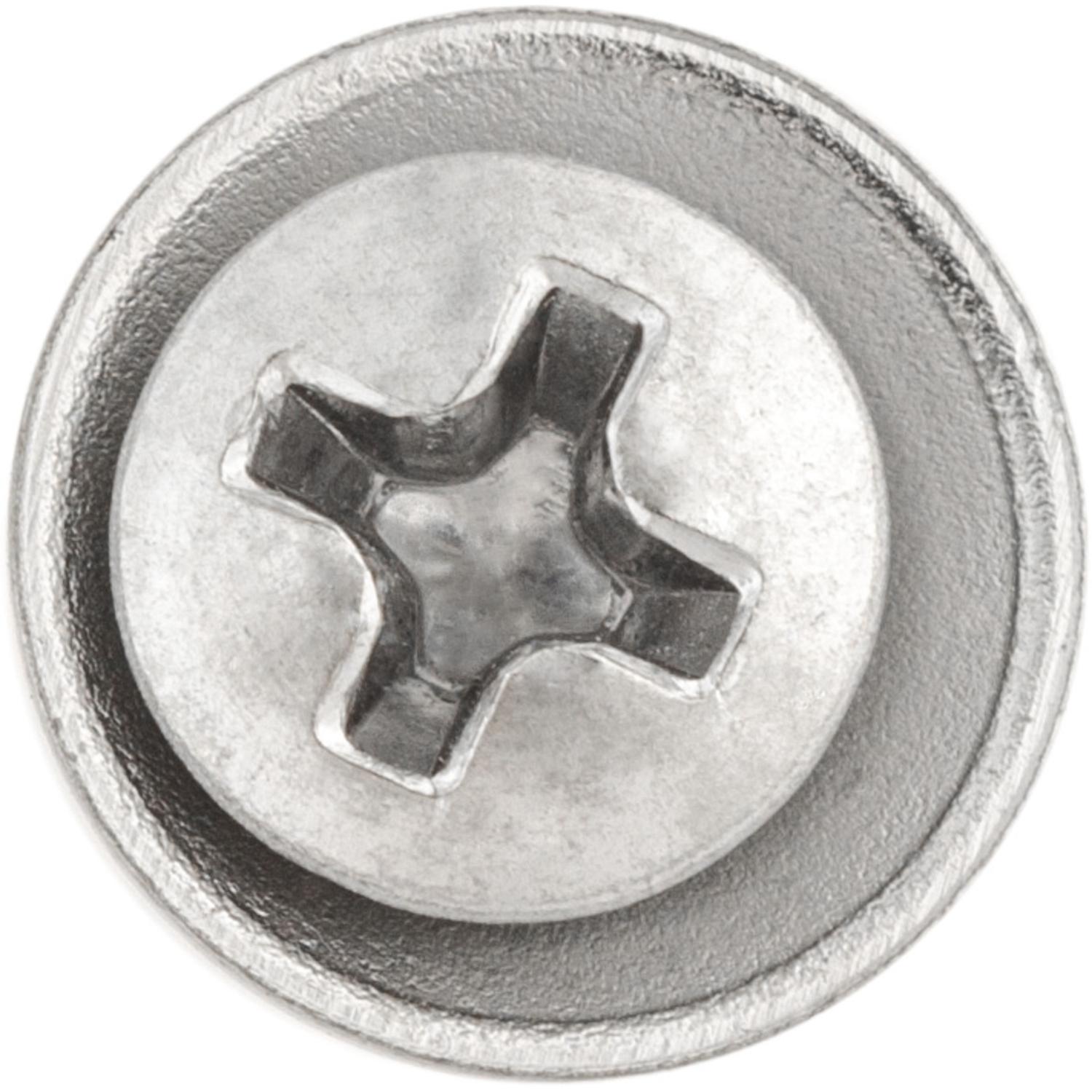 Auveco No. 11448 #8-18 X 5/8" Phillips Oval Flush Wash SEMS Tek - Chrome, Quantity - 100