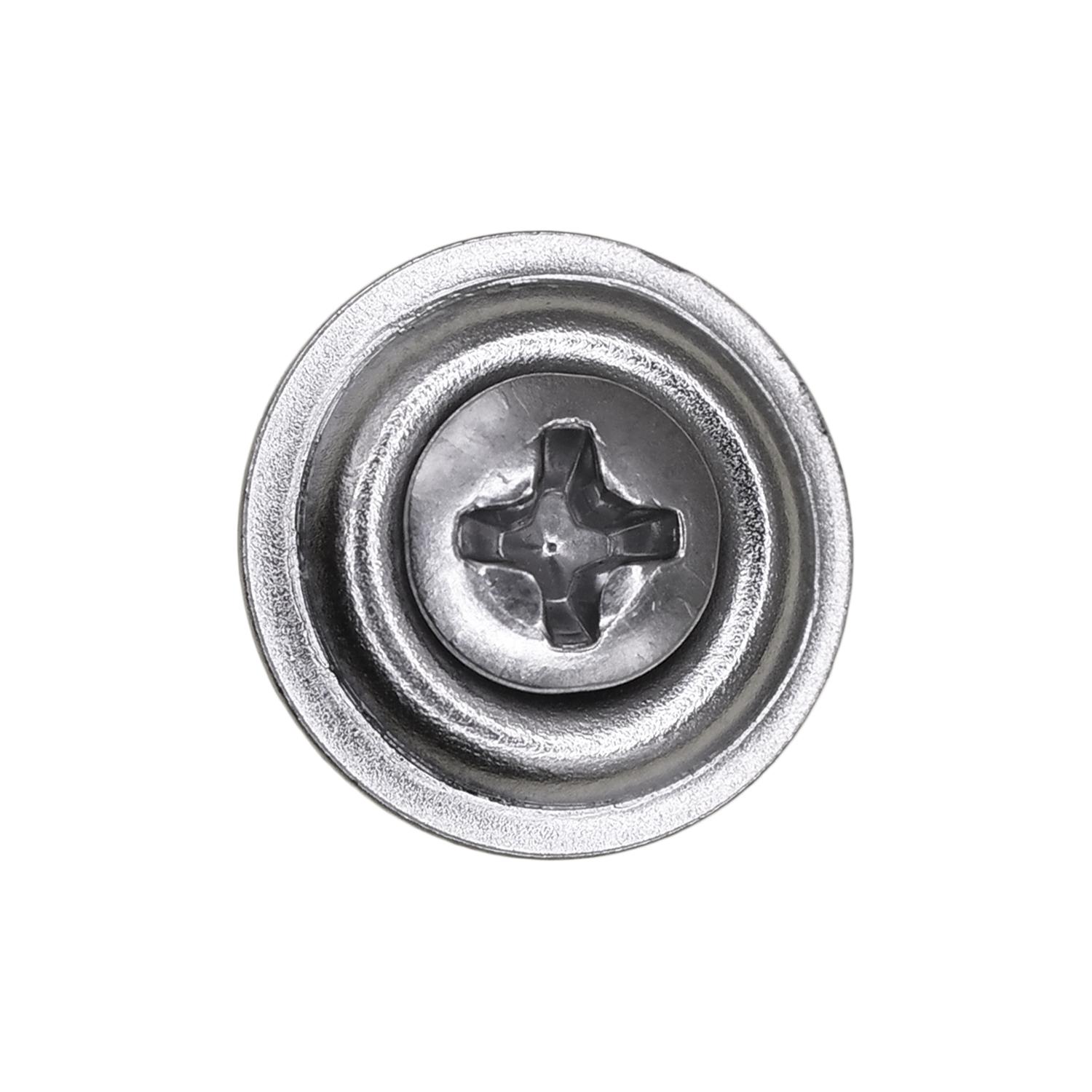 Auveco No. 11449 #8-18 X 5/8" Phillips Oval Ctrsk Wash SEMS Tek - Chrome, Quantity - 100