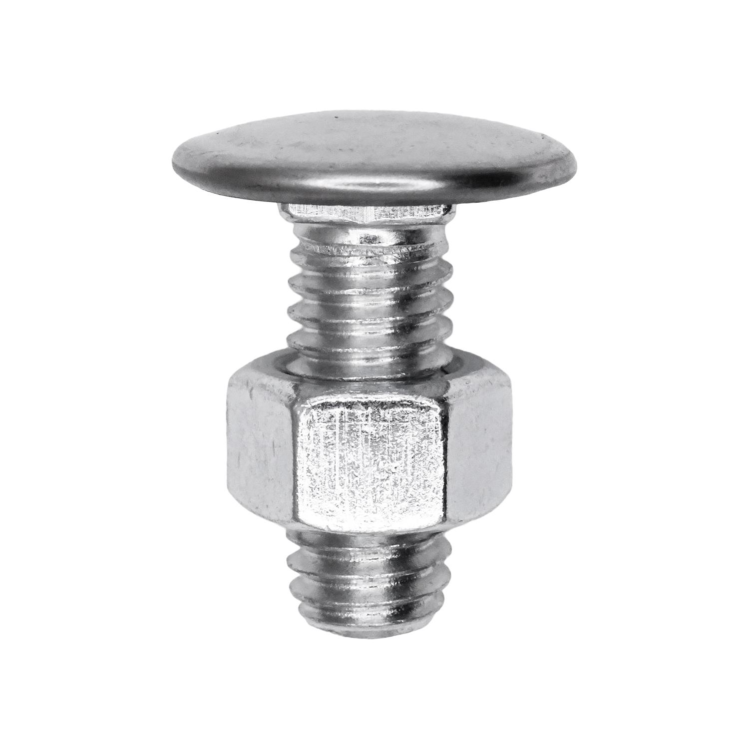 Auveco No. 11615 Bumper Bolt 3/8"-16 X 1" Stainless Cap Pan Head W/Nut, Quantity - 25