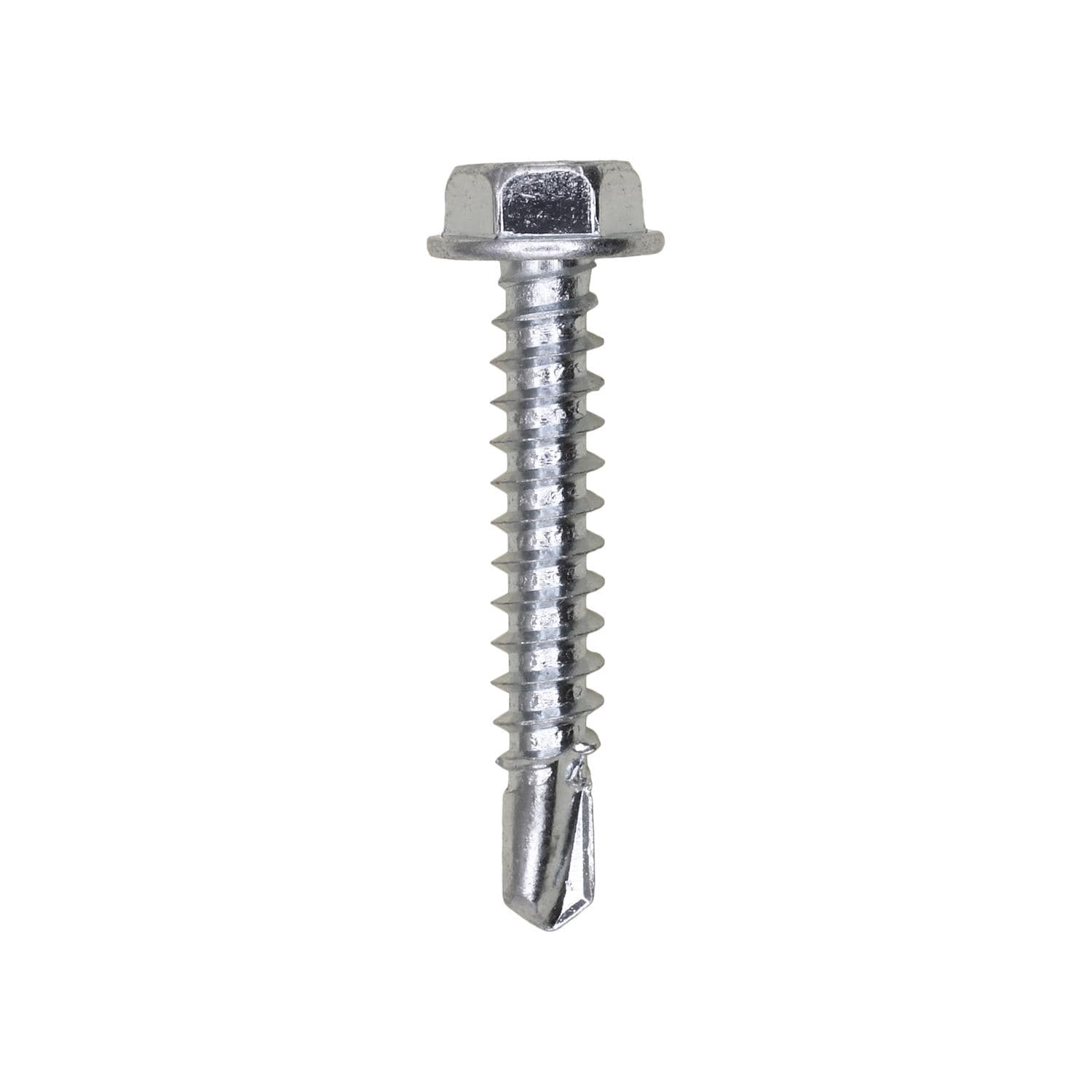 Auveco No. 11906 #8 X 1" Indented Hex Washer Head #2 Teks Screw - Zinc, Quantity - 100