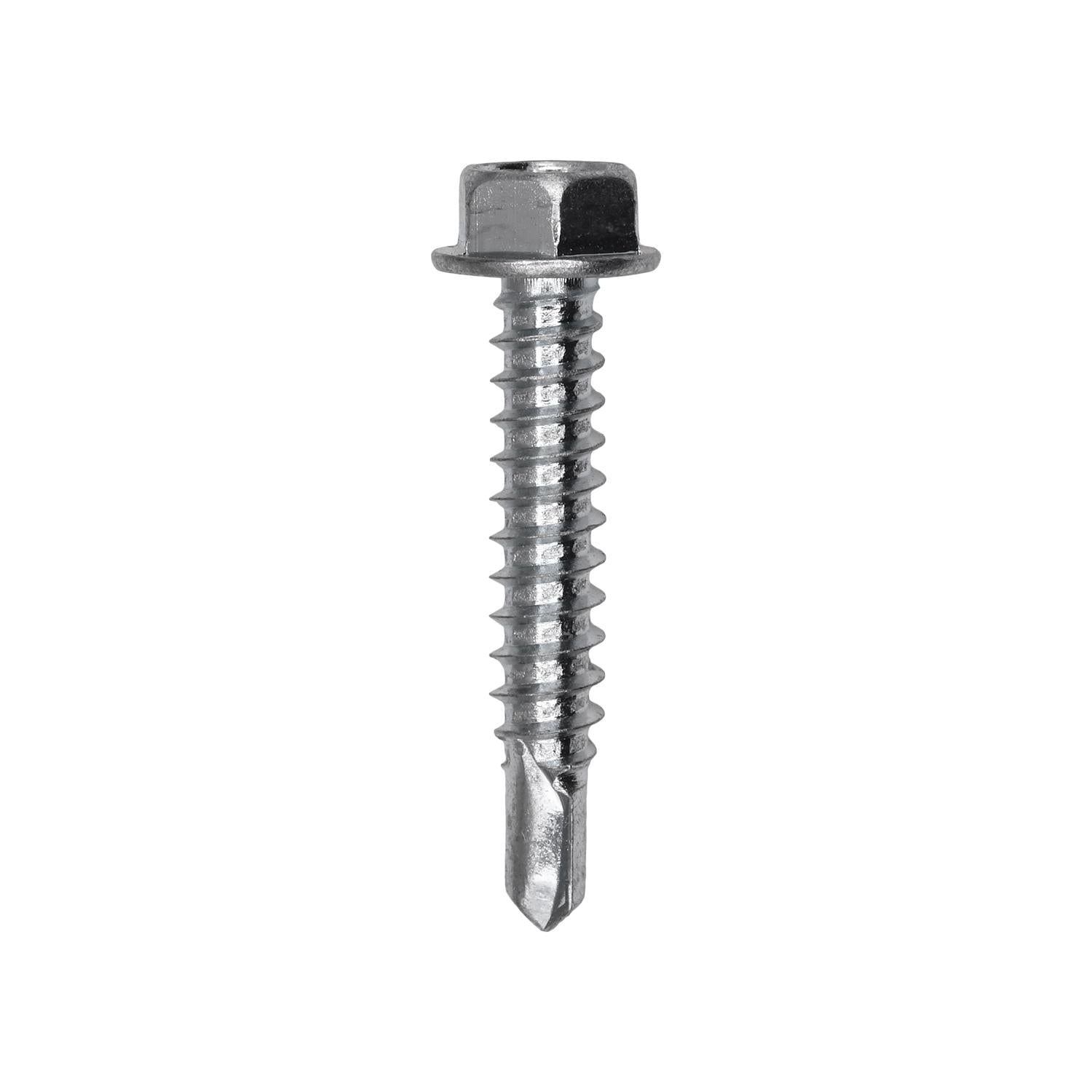 Auveco No. 11912 #12 X 1-1/4" Indented Hex Washer Head #3 Super Teks - Zinc, Quantity - 25