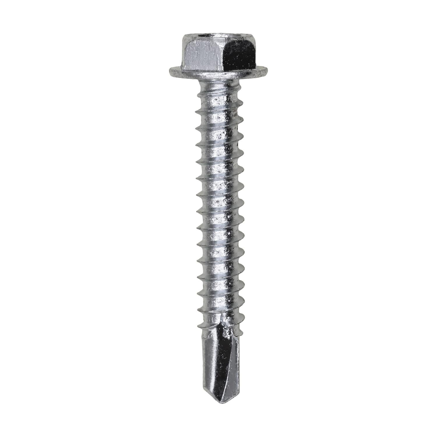 Auveco No. 11913 #12 X 1-1/2" Indented Hex Washer Head #3 Super Teks - Zinc, Quantity - 25