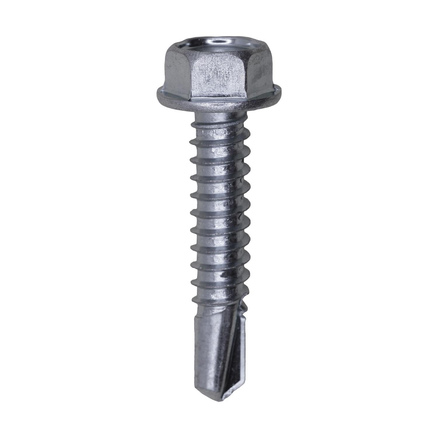 Auveco # 11915 #14 X 1-1/4" Indented Hex Washer Head Number 3 Super Teks - Zinc. Qty 25.