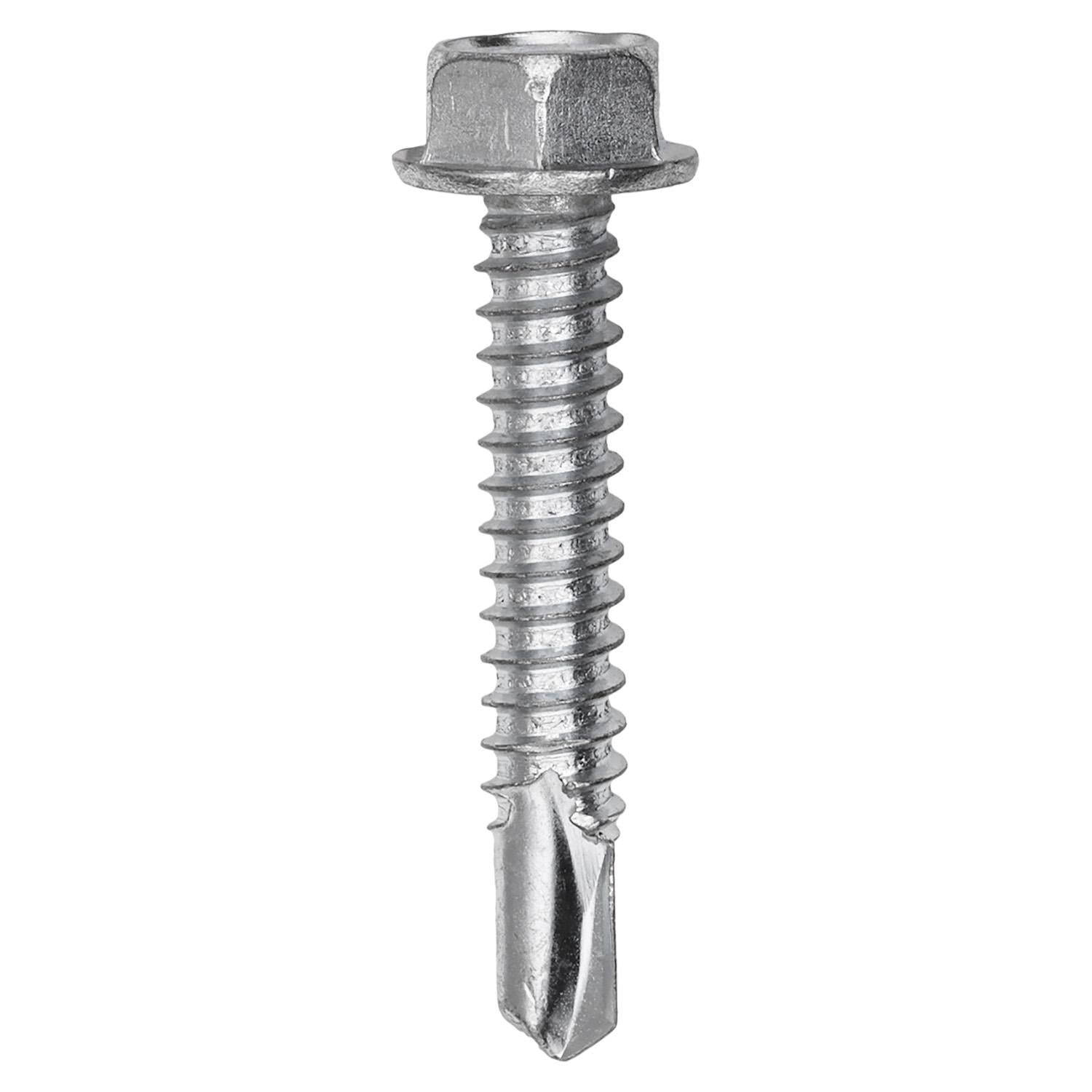 Auveco No. 11916 #14 X 1-1/2" Indented Hex Washer Head #3 Super Teks - Zinc, Quantity - 25