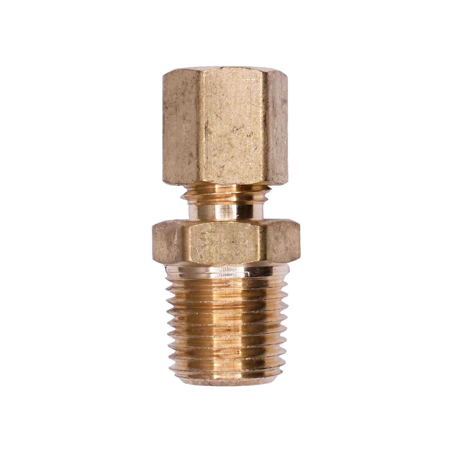 Auveco No. 119 Brass Male Connector 1/8" Tube 1/8" Pipe Thread, Quantity - 5