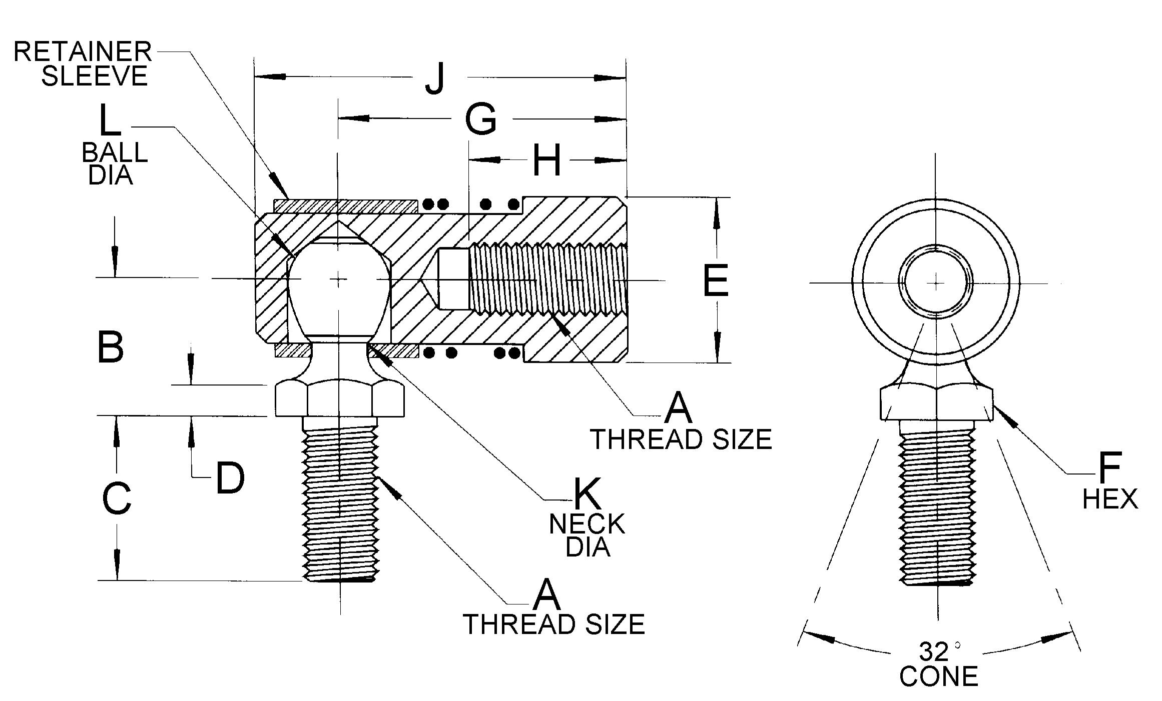 Auveco # 12044 Quick Disconnect Ball Joint Assembly 1/4-28. Qty 2.