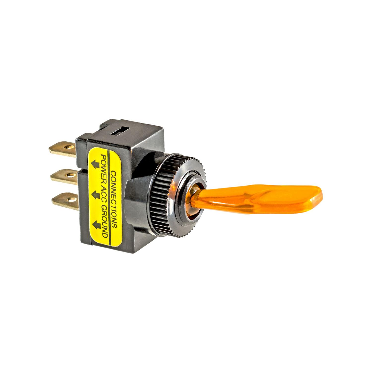Auveco No. 12236 Illuminated Toggle Switch Amber, Quantity - 1