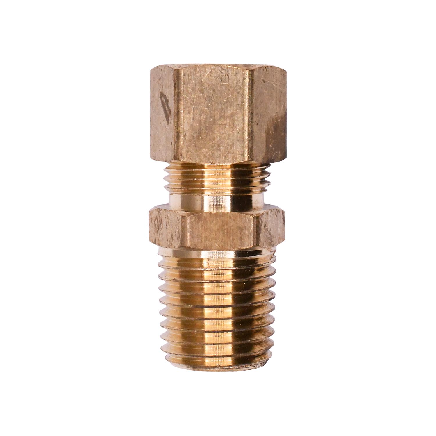 Auveco No. 124 Brass Male Connector 5/16" Tube Size 1/4" Thread, Quantity - 5