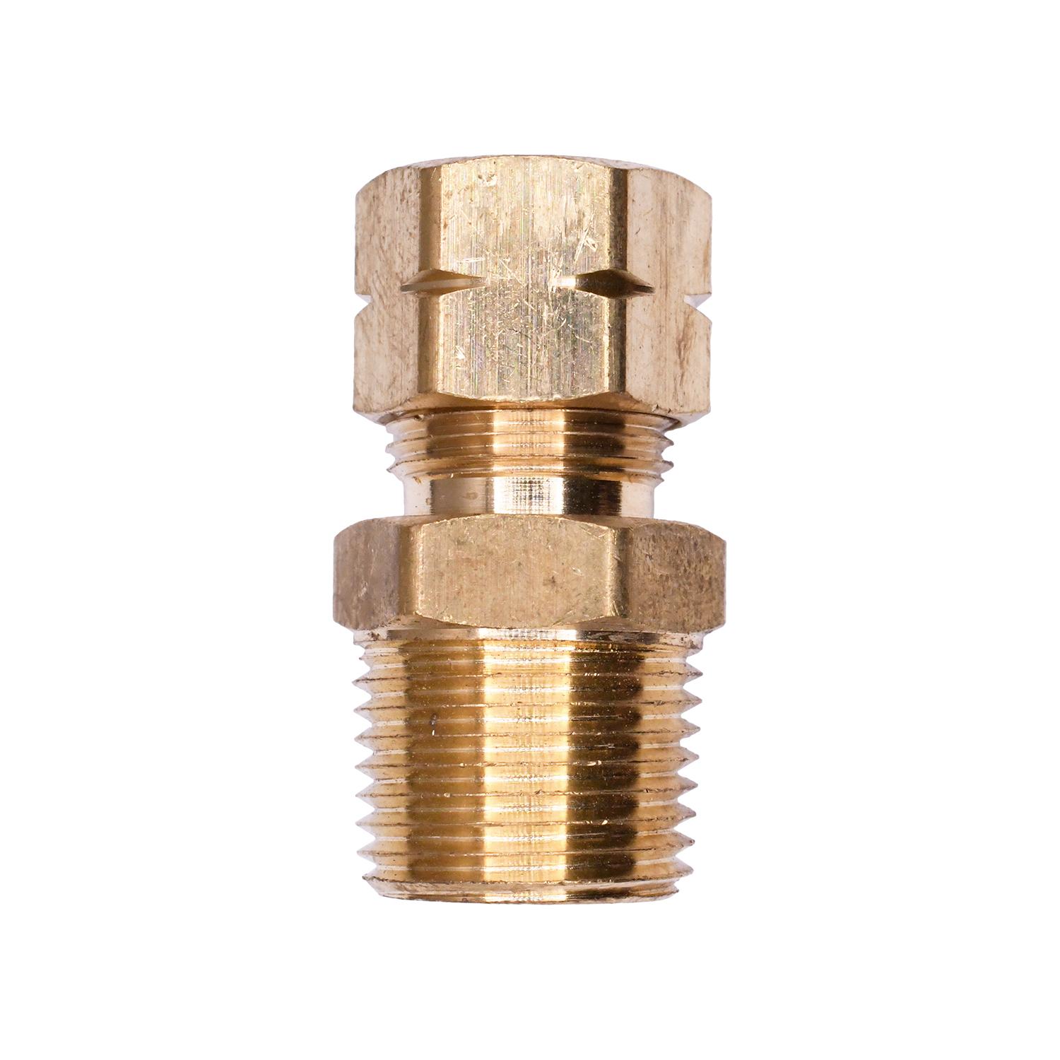 Auveco # 127 Brass Male Compression To Pipe Adapter 3/8" Tube 3/8" Pipe. Qty 5.