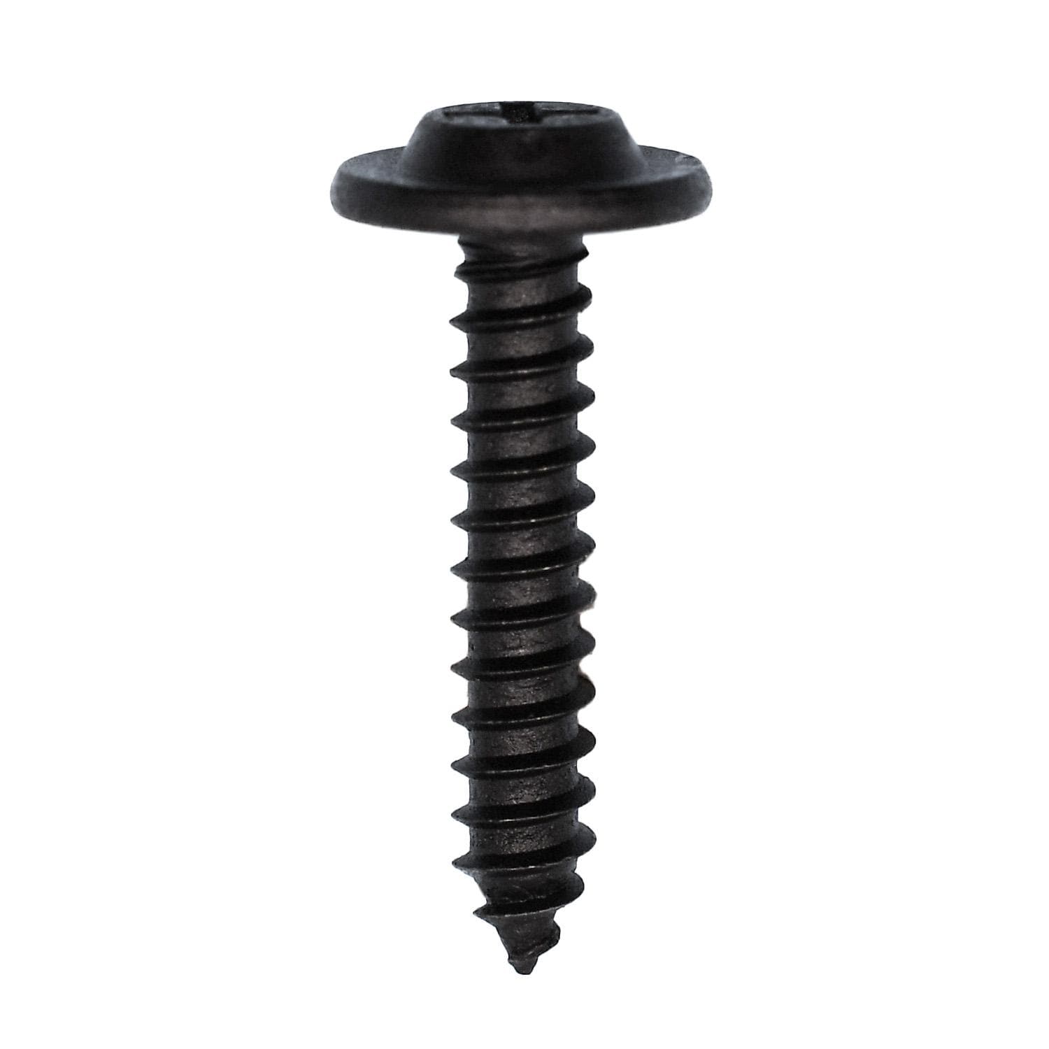 Auveco No. 12954 Phillips Flat Washer Head Tapping Screw #10 X 1" Black, Quantity - 50