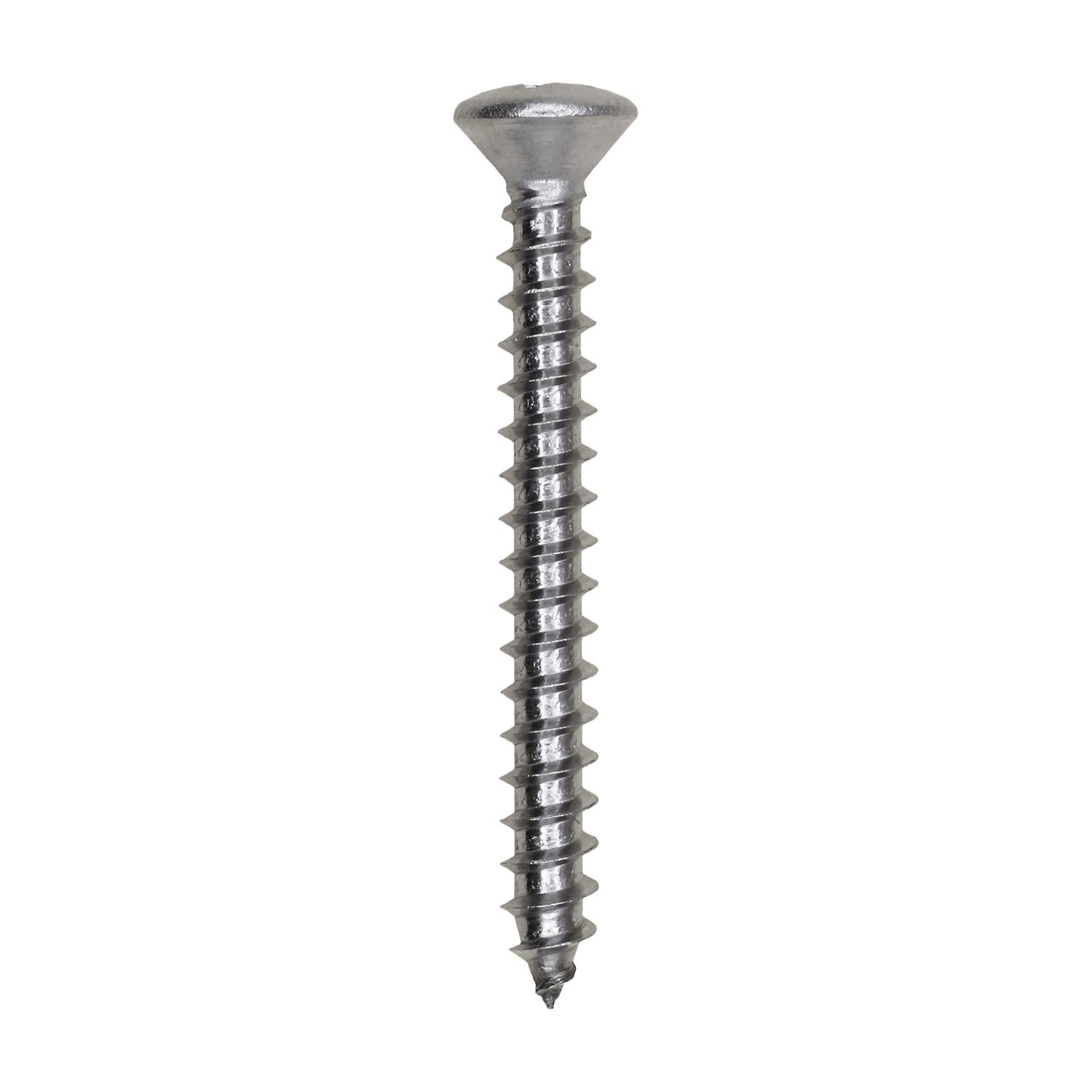 Auveco No. 13286 10 X 1-3/4" Phillips Oval Head Tapping Screw 18-8, Quantity - 25