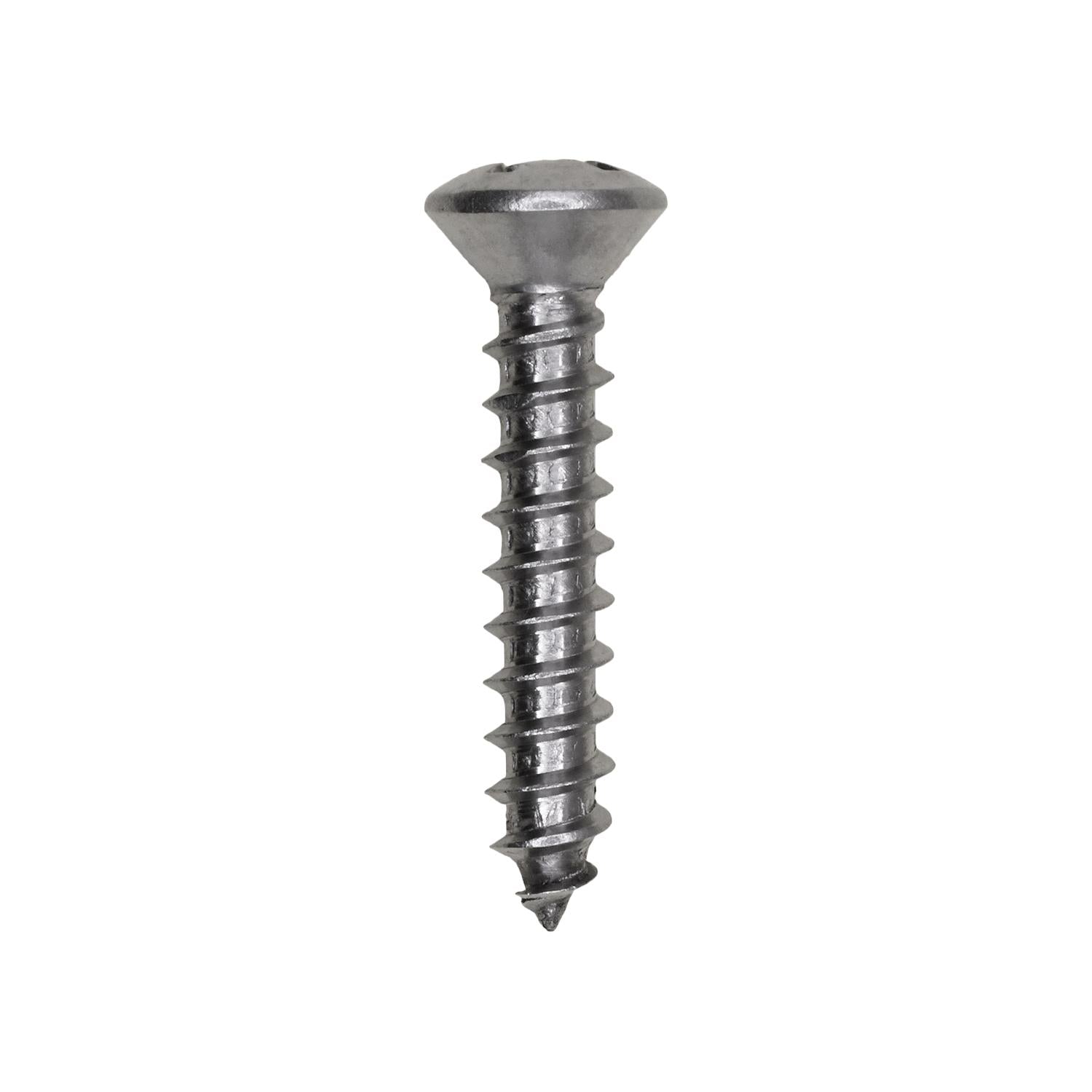 Auveco # 13290 12 X 1-1/4" Phillips Oval Head Tapping Screw 18-8. Qty 25.