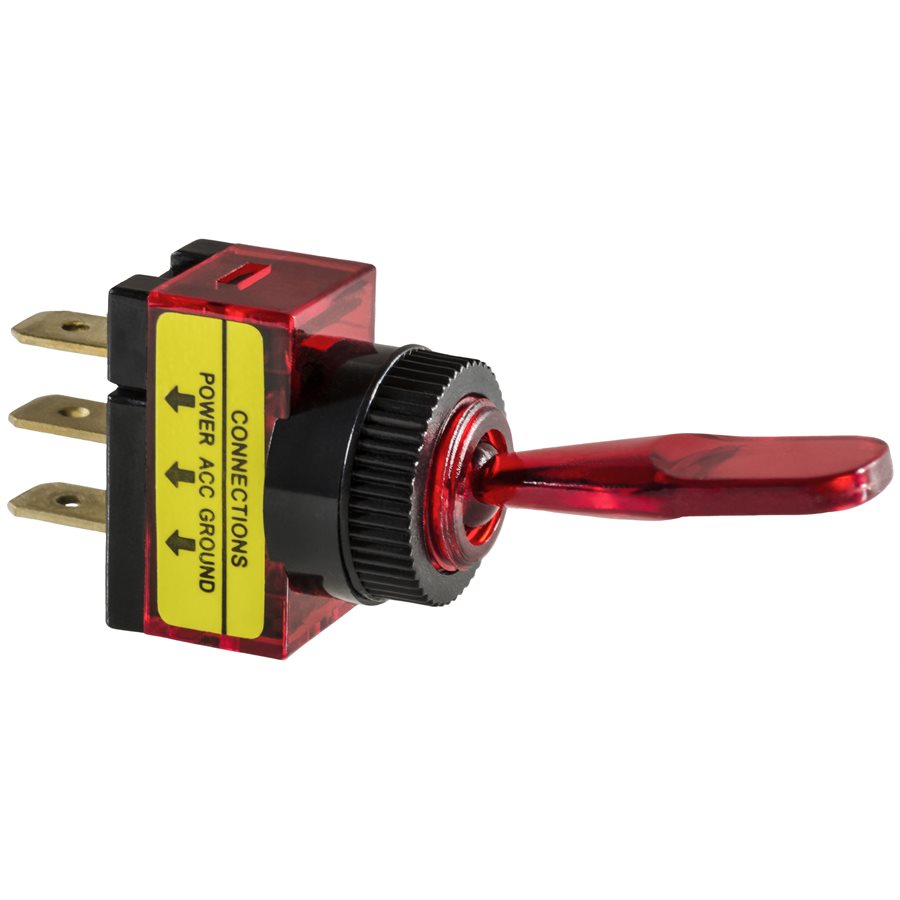 Auveco # 13523 Illuminated Toggle Switch-Red. Qty 1.