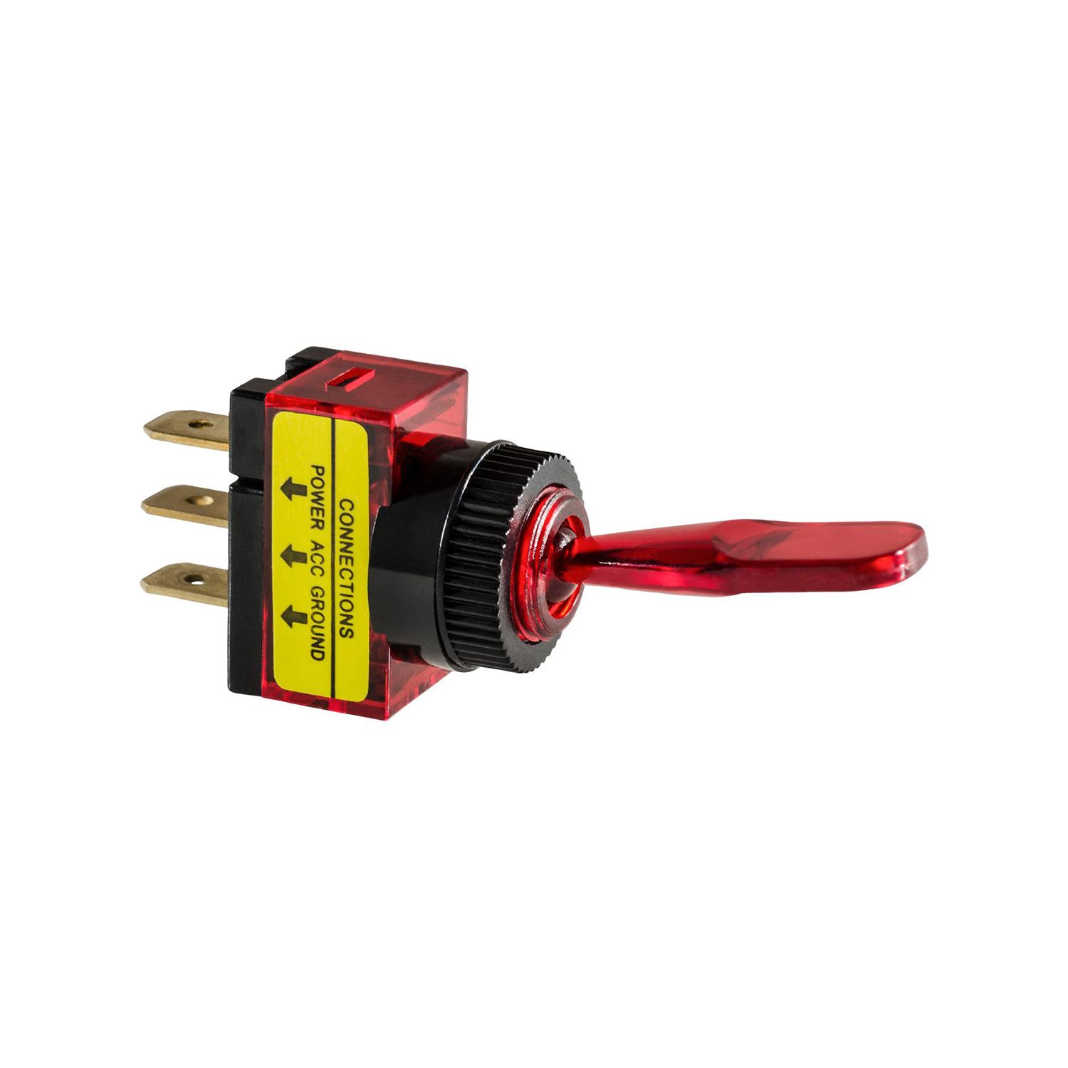 Auveco No. 13523 Illuminated Toggle Switch-Red, Quantity - 1